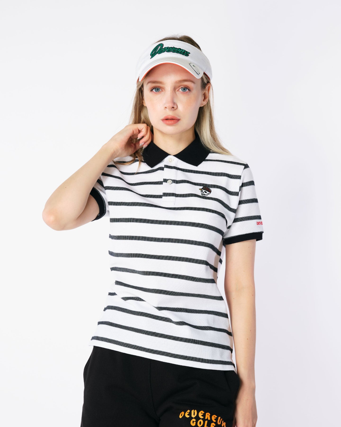 WOMEN Classic OX Border Polo 763472084 WHITE×BLACK