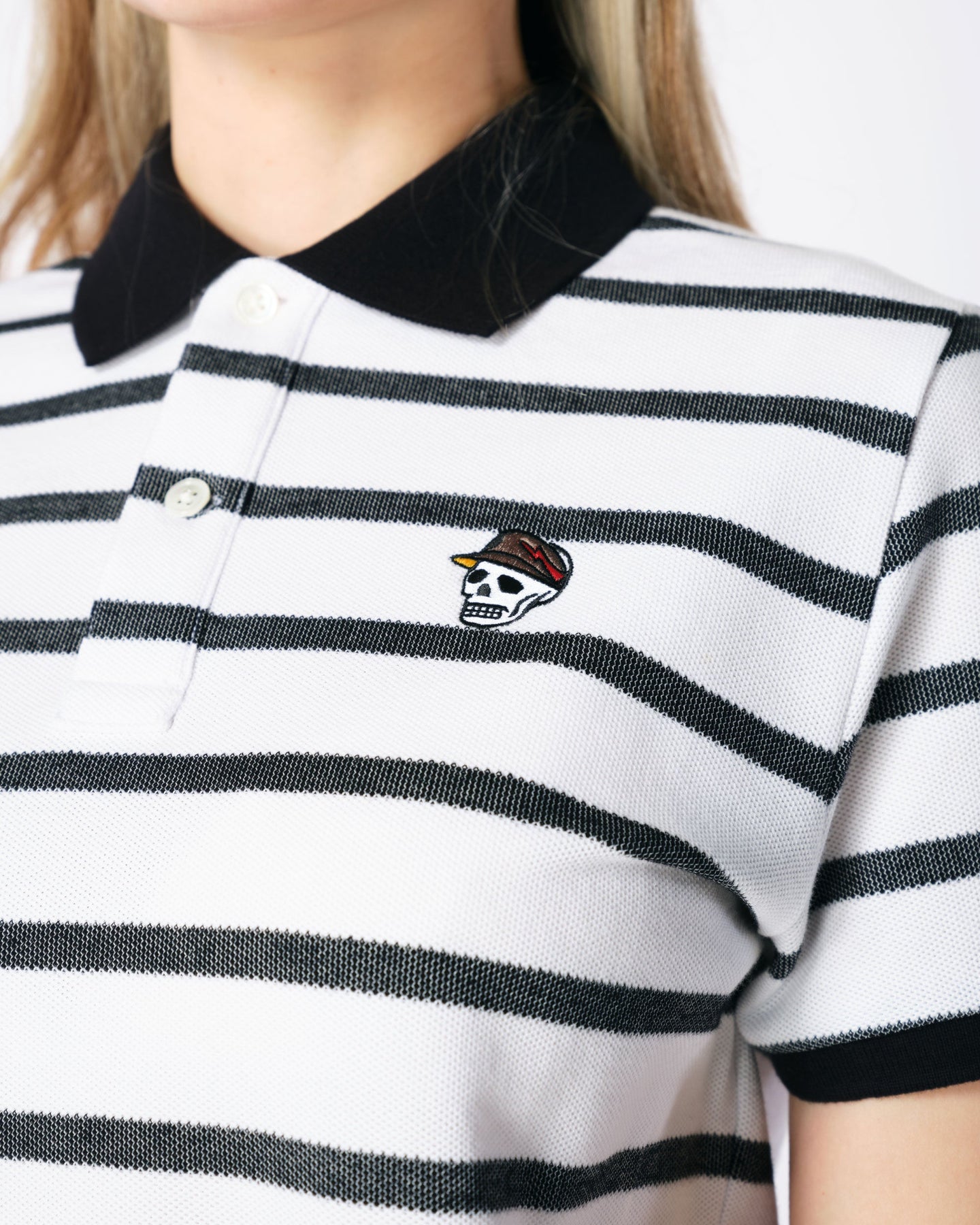 WOMEN Classic OX Border Polo 763472084 WHITE×BLACK