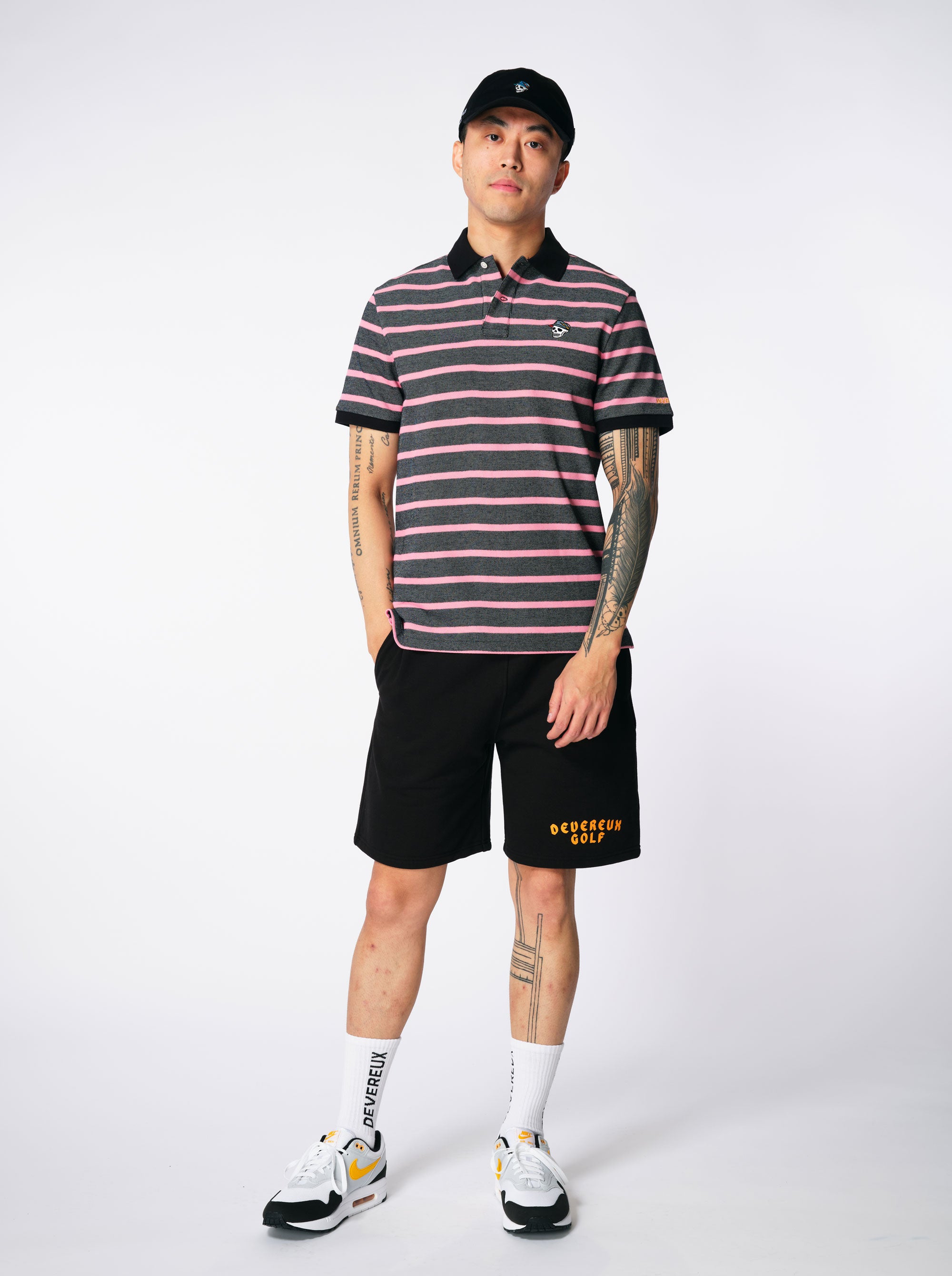 Classic OX Border Polo 763472026-BLACK/PINK