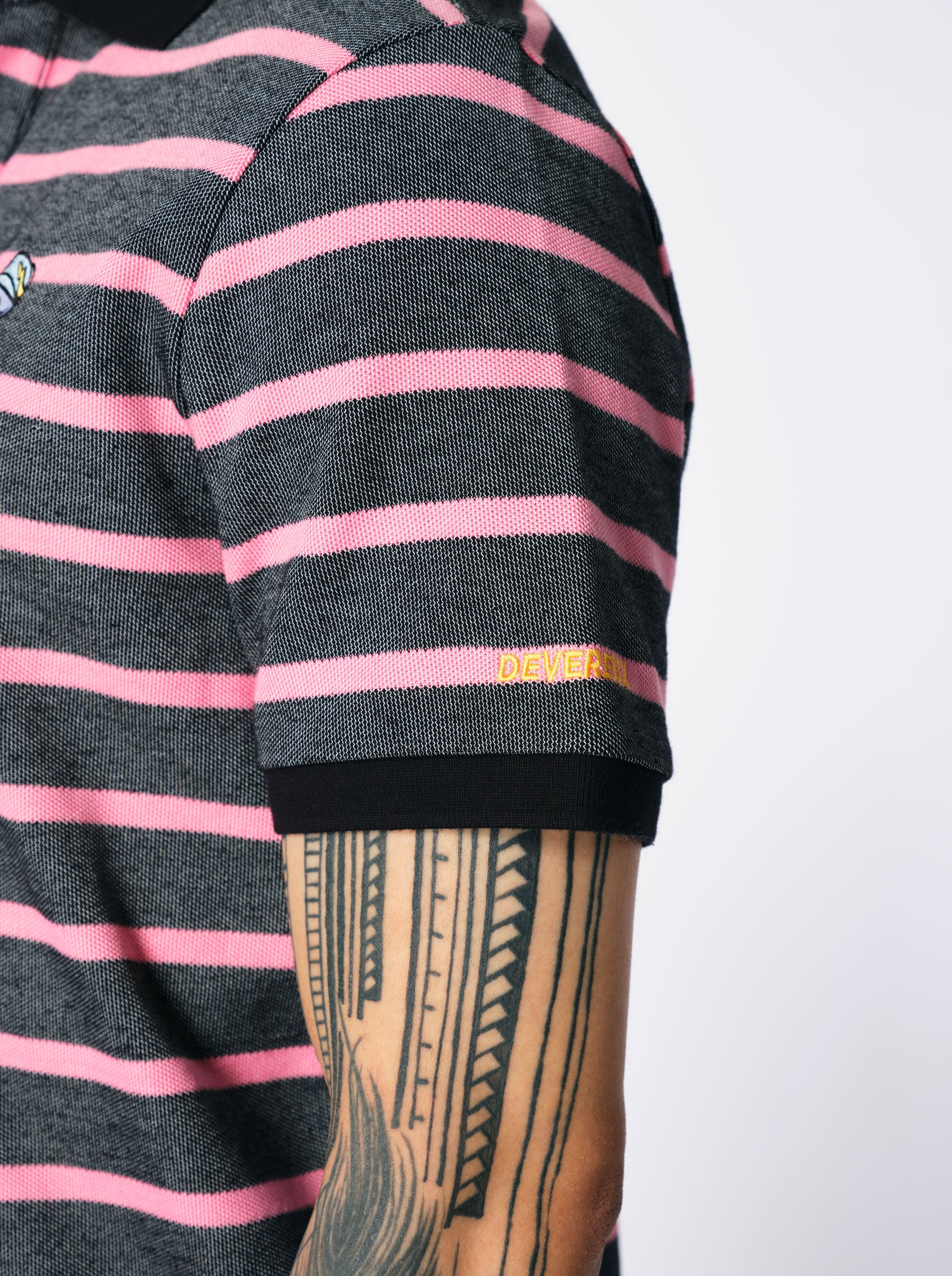 Classic OX Border Polo 763472026-BLACK/PINK