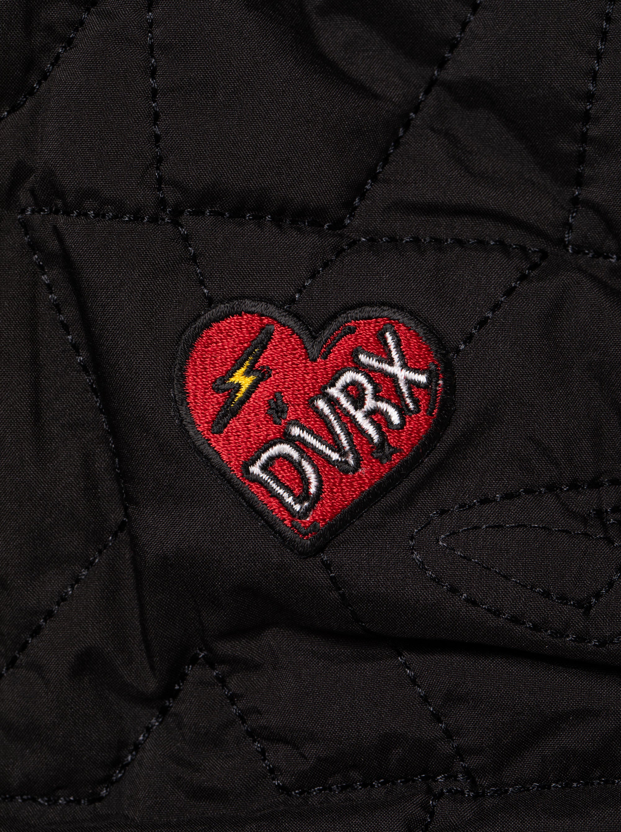 WOMEN DVRX中綿キルトFull Zip Vest 763474173-BLACK