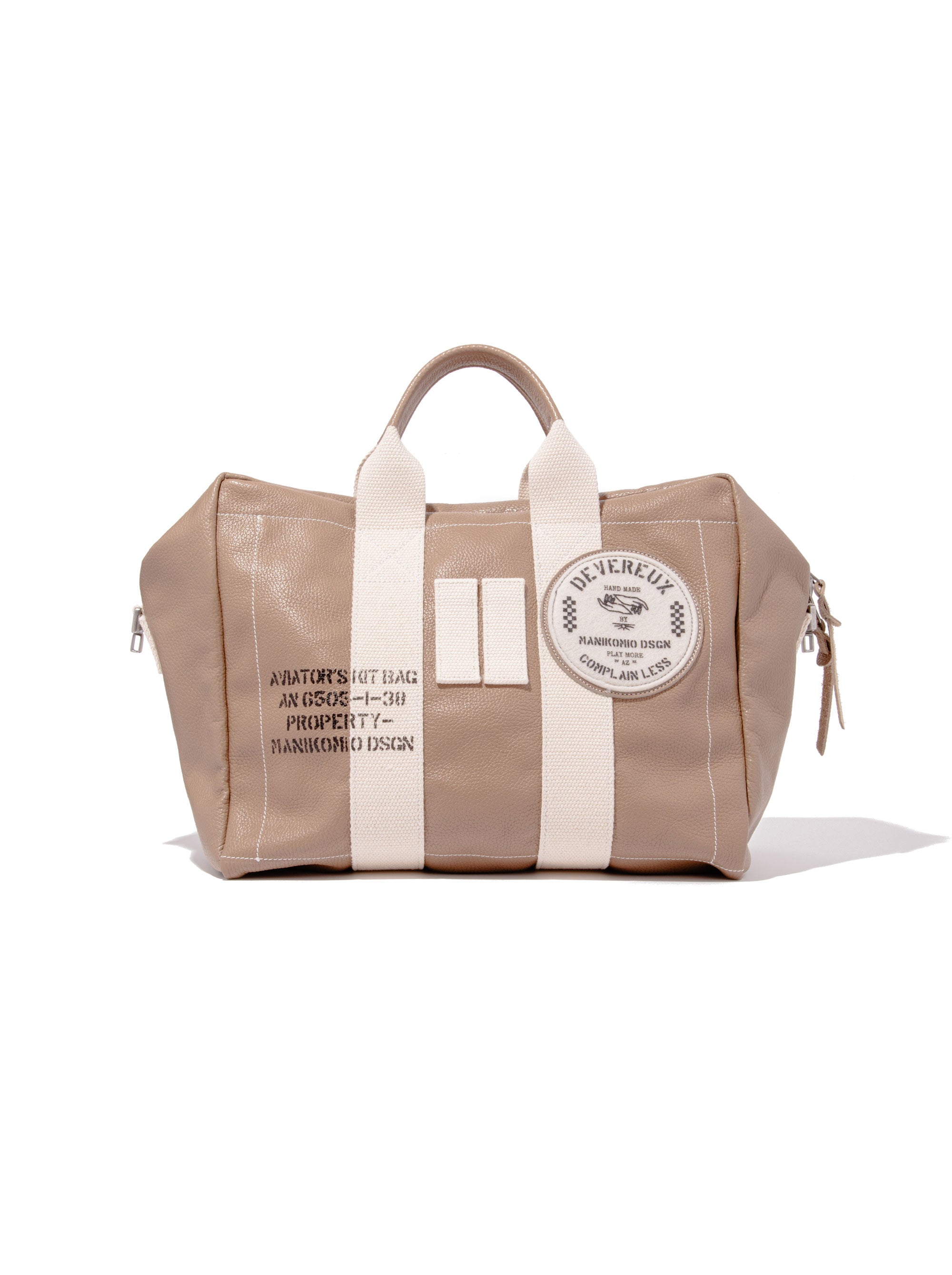 【DEVEREUX × MANIKOMIO】 レザーミディアムボストンBAG 763474861-TAUPE