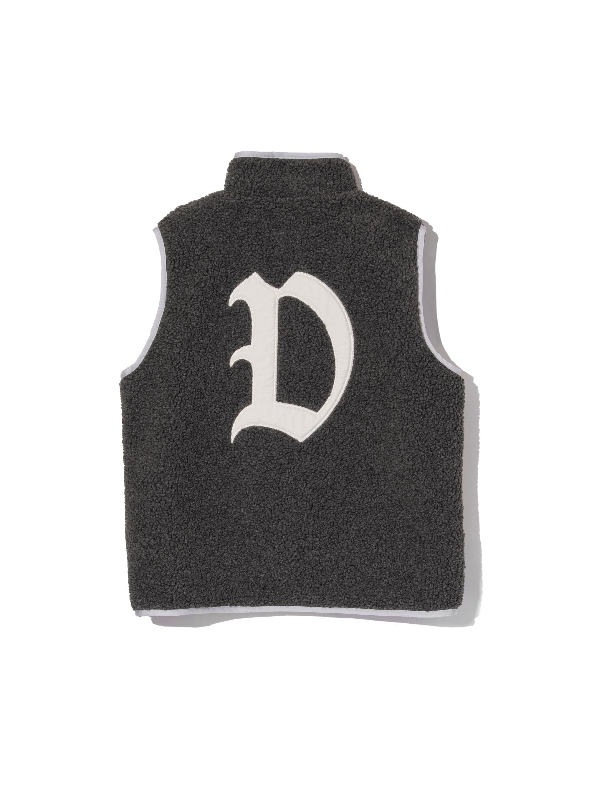 WOMEN Highly AshビンテージシープボアFull Zip VEST 763474176-CHARCOAL