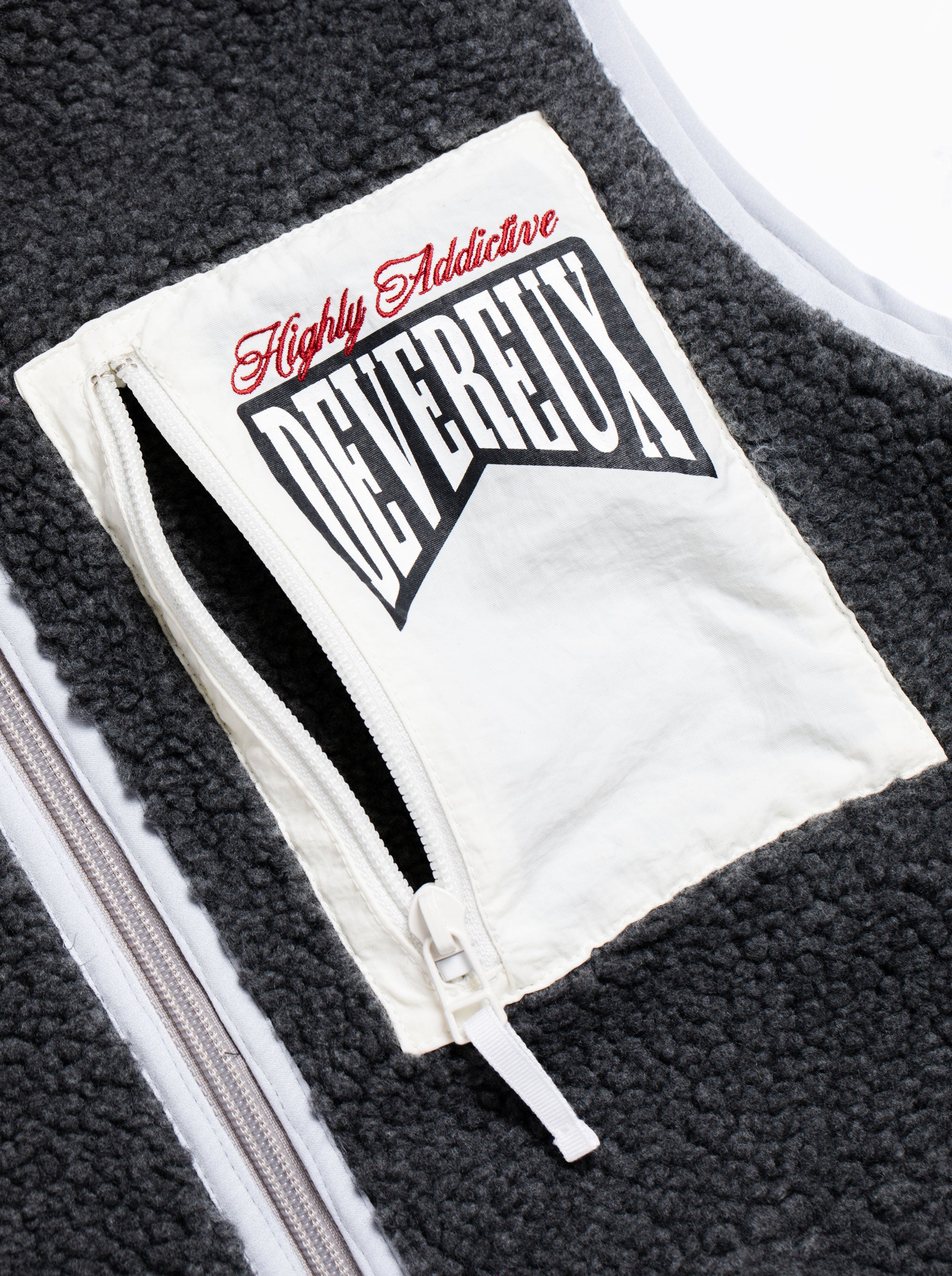 WOMEN Highly AshビンテージシープボアFull Zip VEST 763474176-CHARCOAL