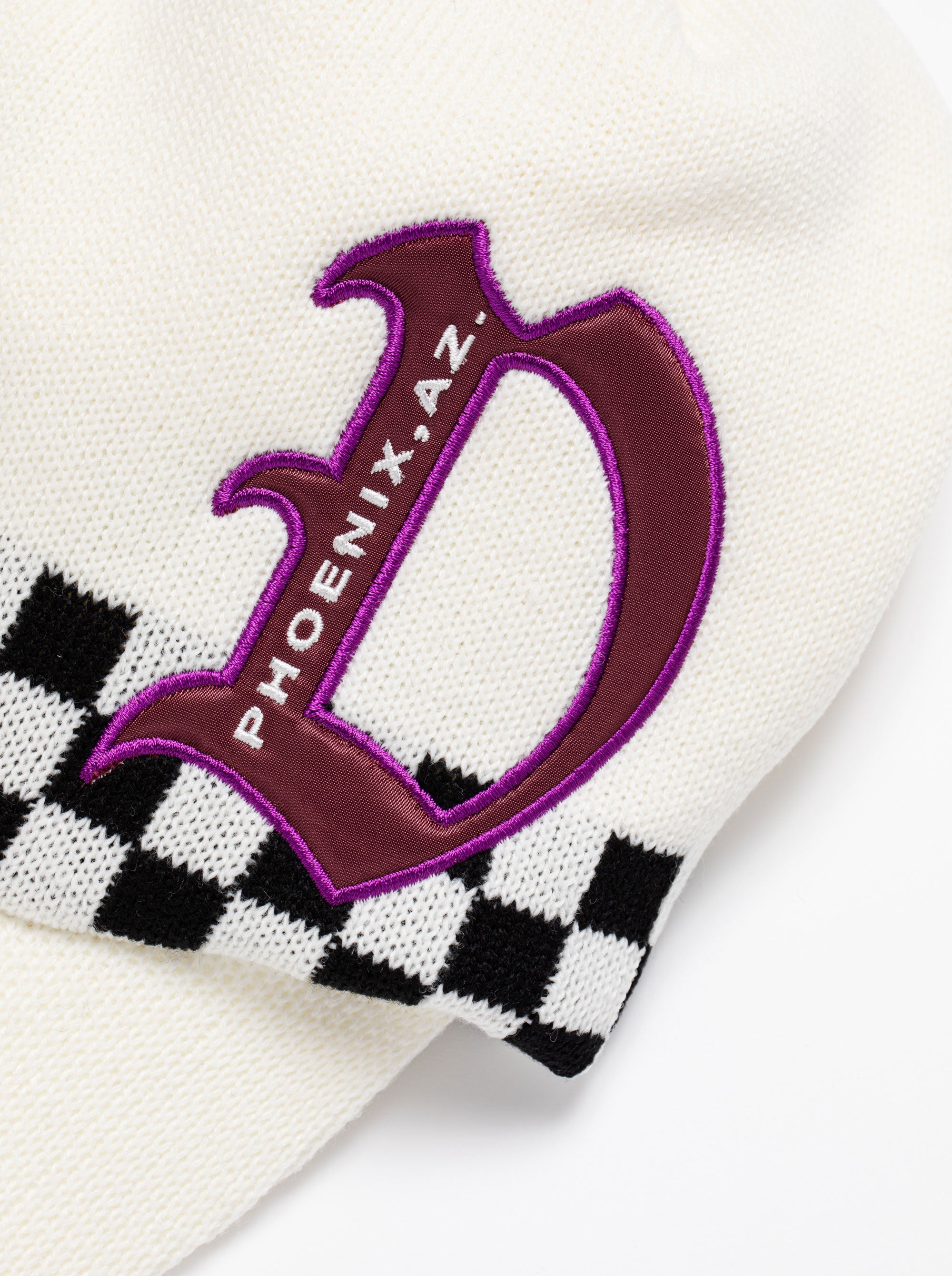 D Logo ツバ付きニットキャップ 763474805-WHITE