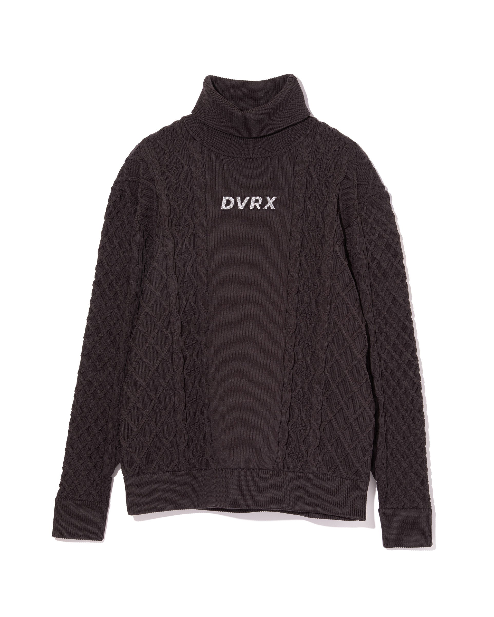 7G DVRX Knit Cable Turtle Neck 763474707-CHARCOAL