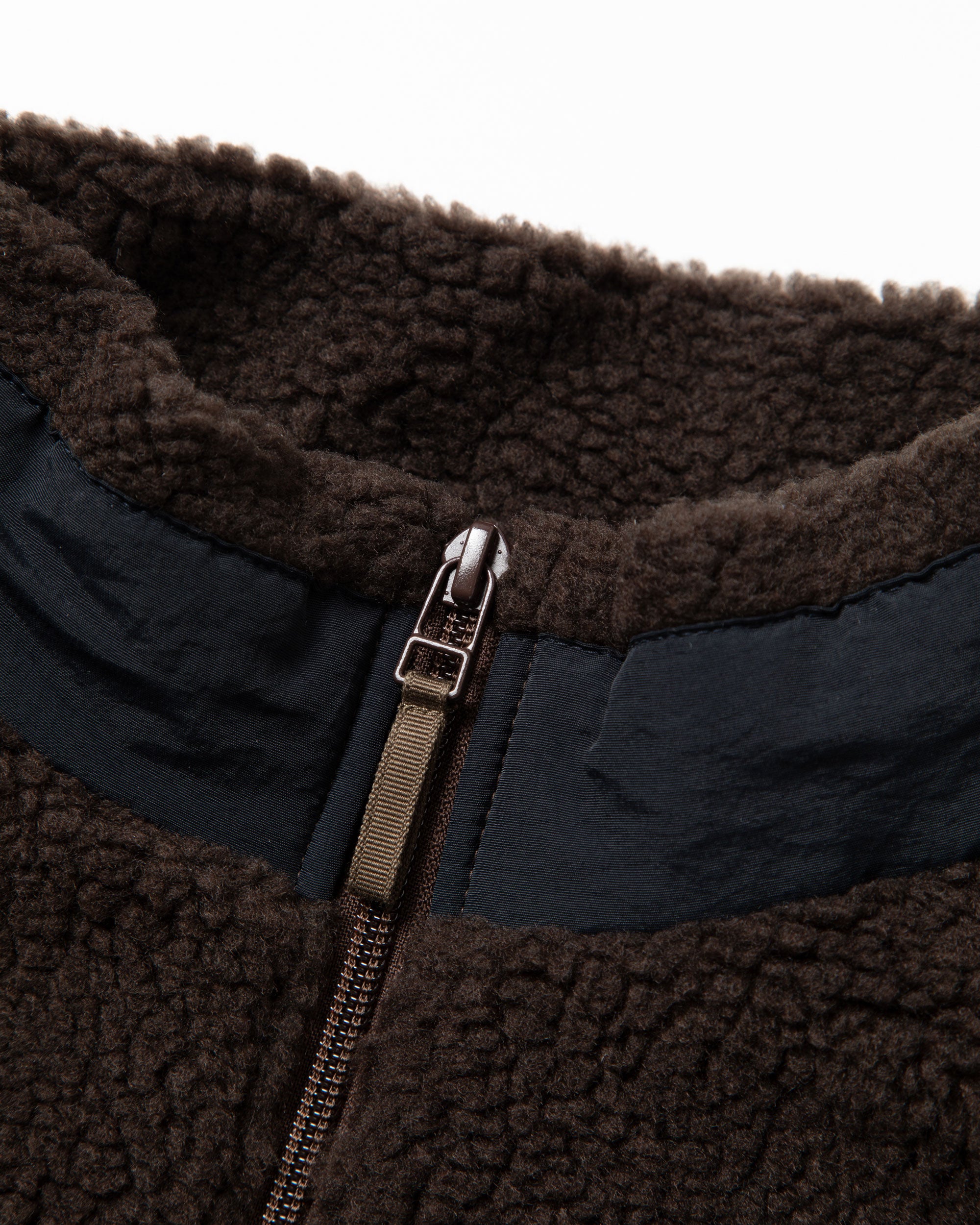 Highly AshビンテージシープボアFull Zip JK 763474107-BROWN