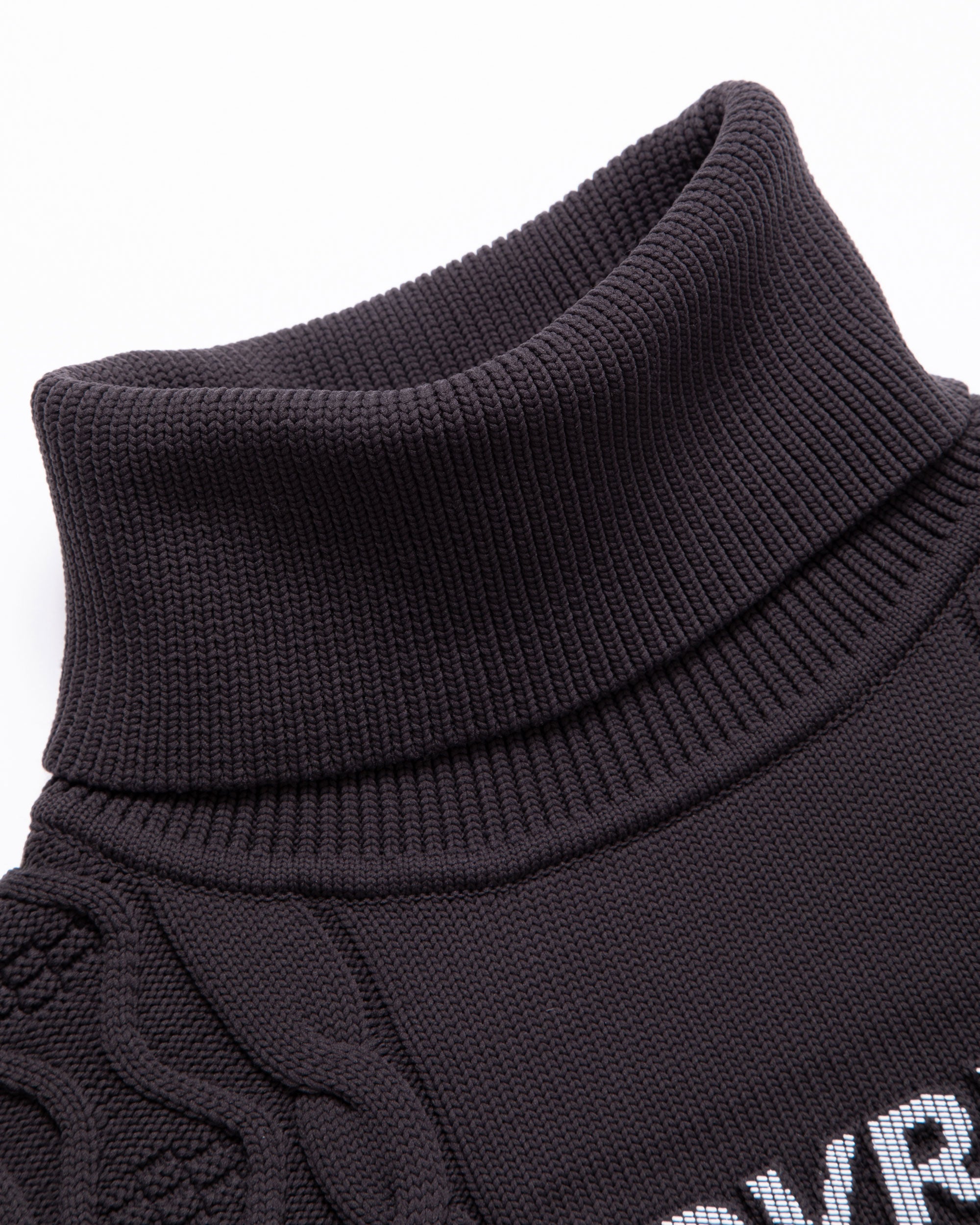 WOMEN 7G DVRX Knit Cable Turtle Neck-763474776-CHARCOAL
