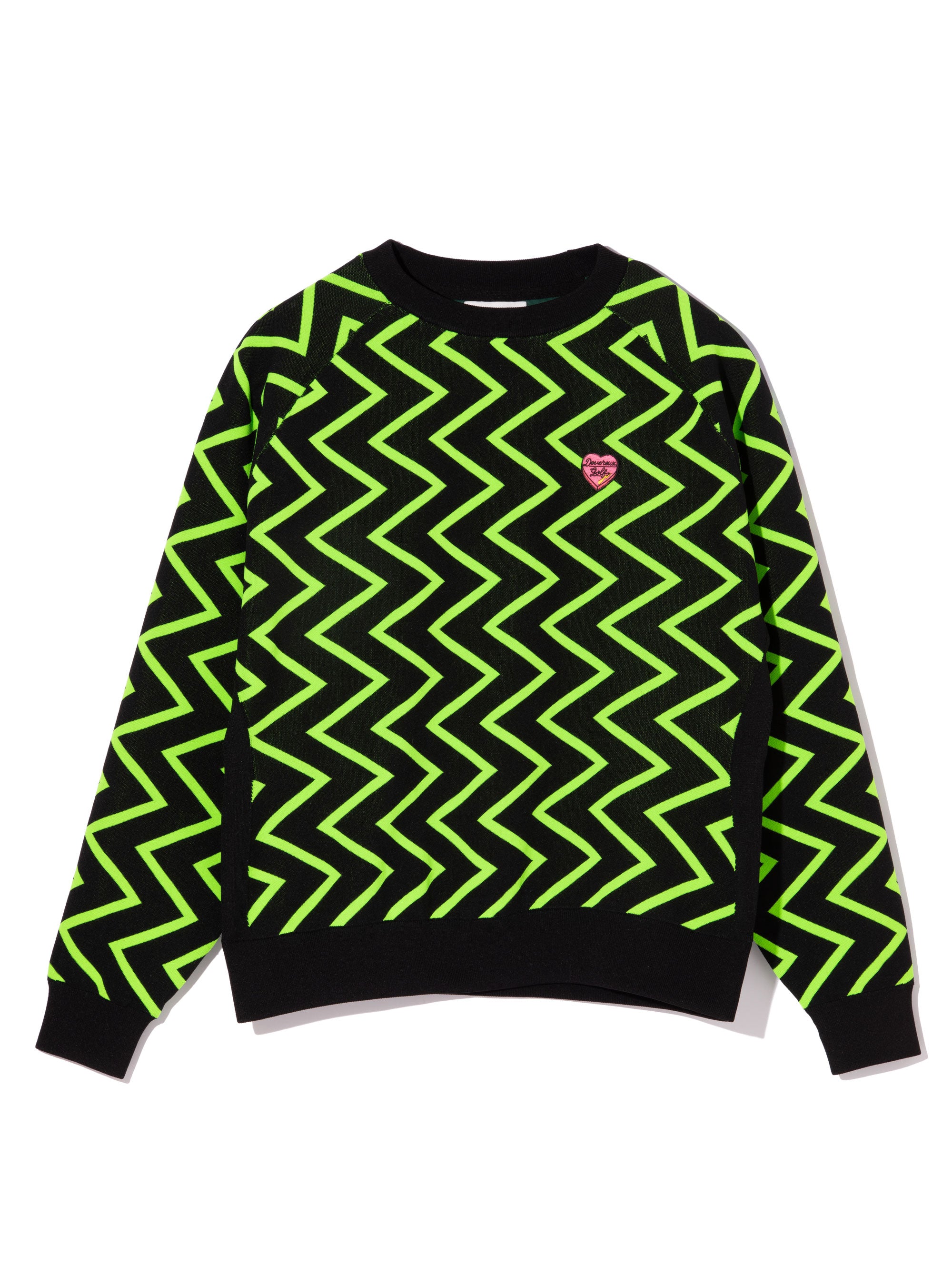WOMEN 16G Goblin Lining Knit Crew Neck 763474774-GREEN