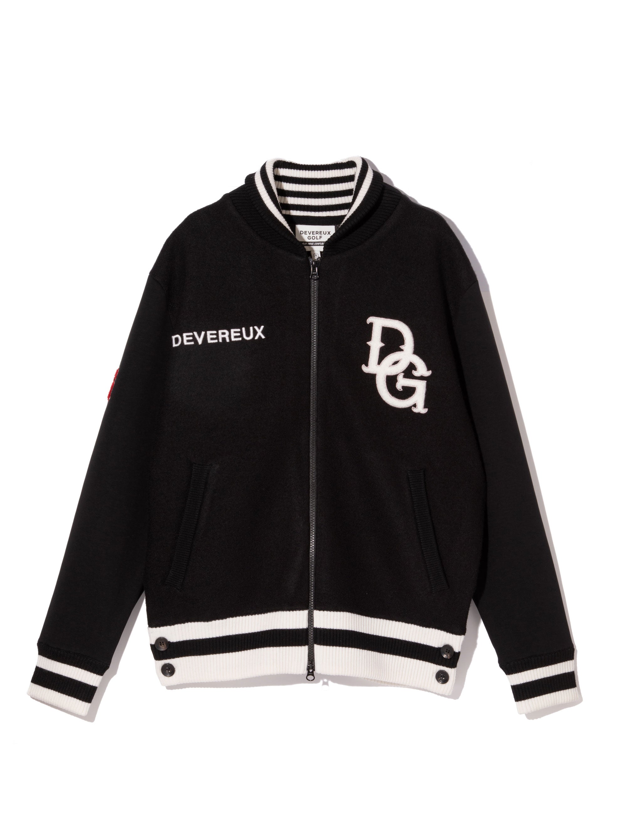 Devereux Washed Wool Full Zip JK 763474111-BLACK