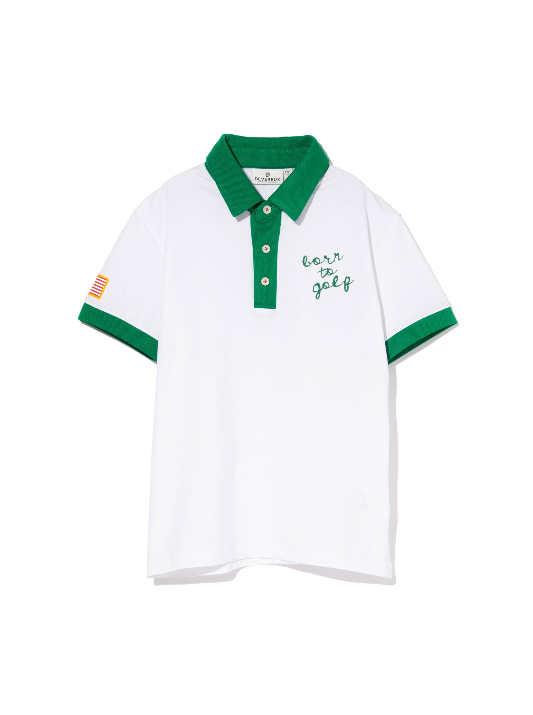 WOMEN PF Born to Golfポロ 763572082-WHITE x GREEN