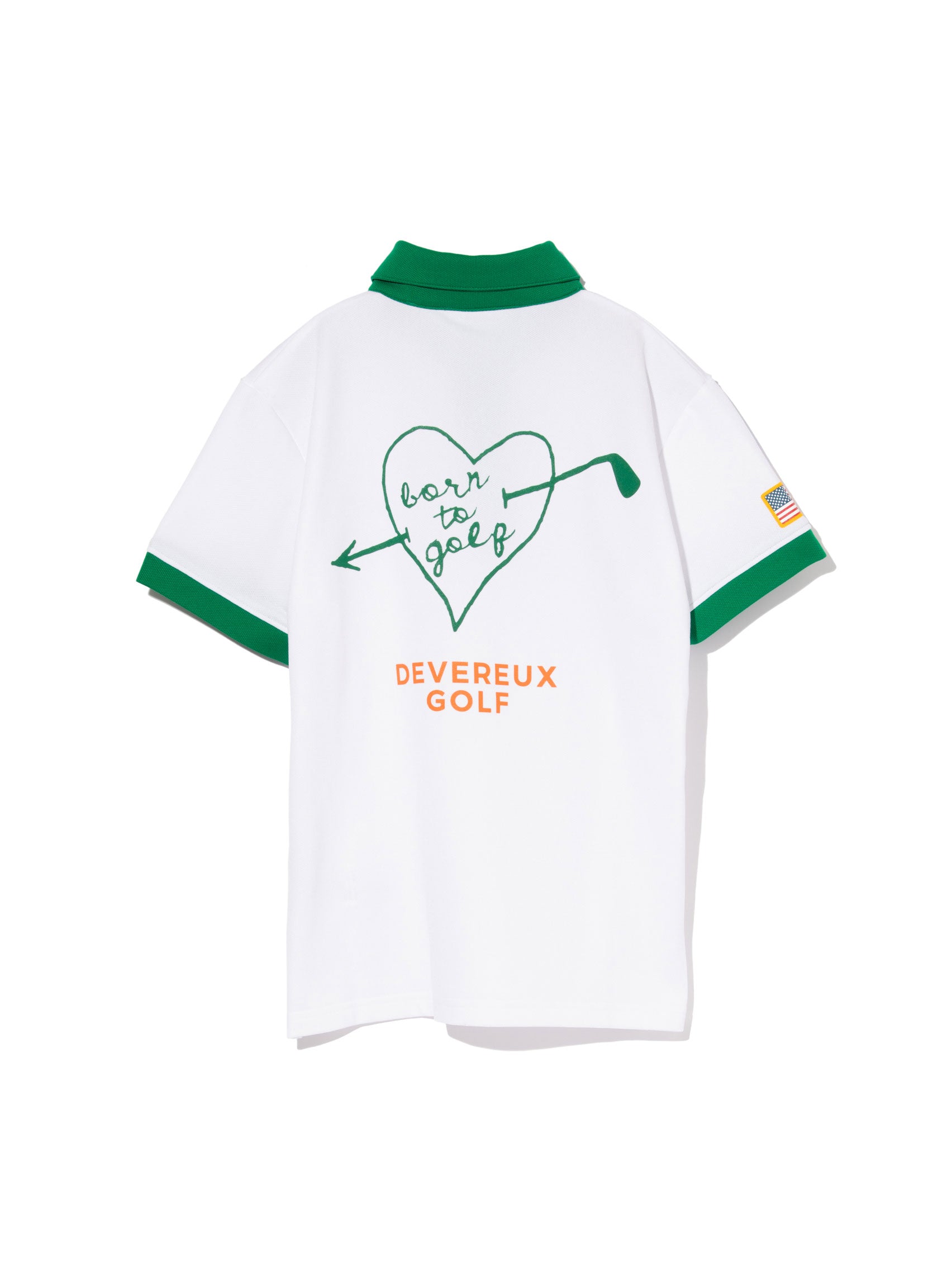 WOMEN PF Born to Golfポロ 763572082-WHITE x GREEN