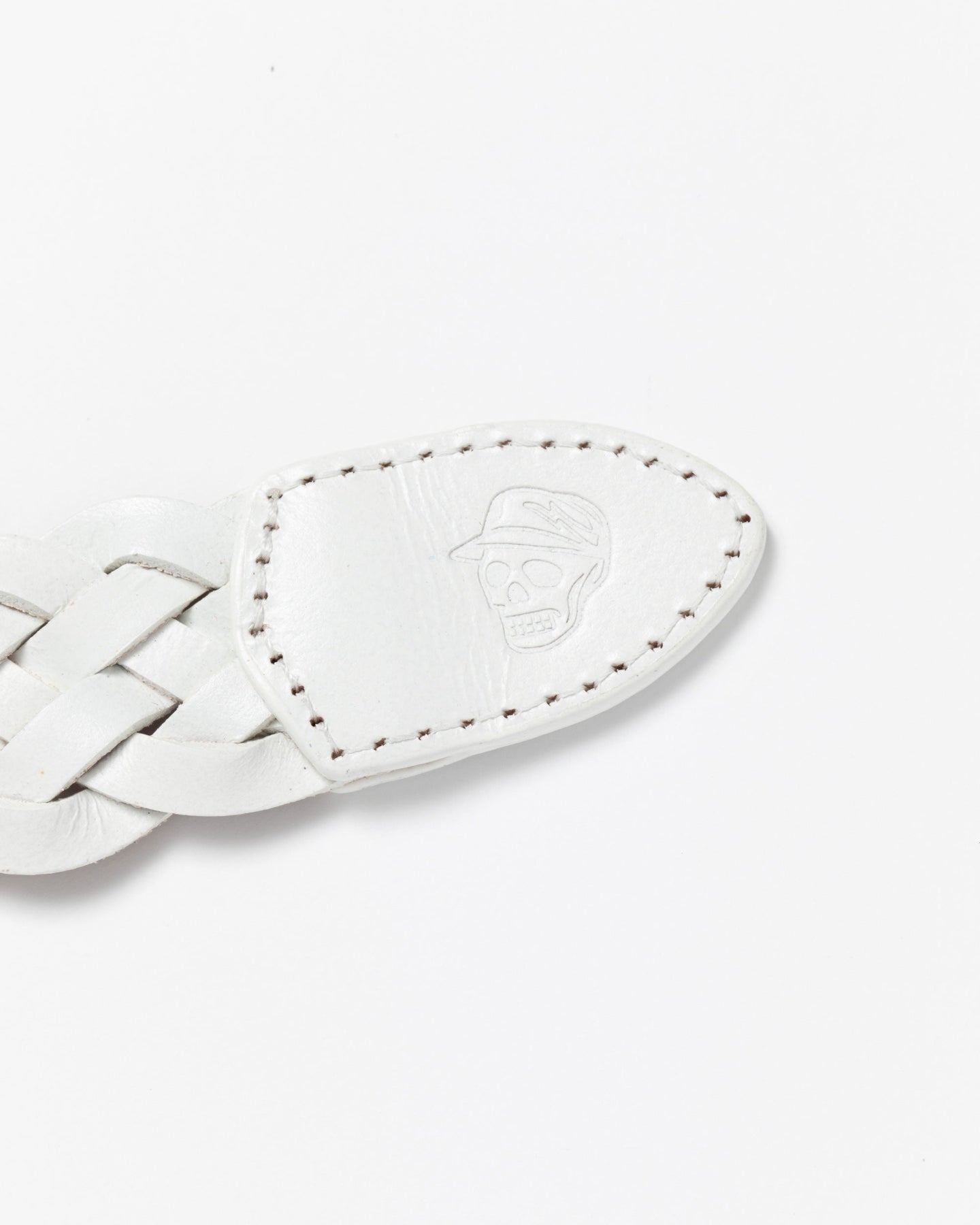 WOMEN レザーメッシュベルト 763572825-WHITE