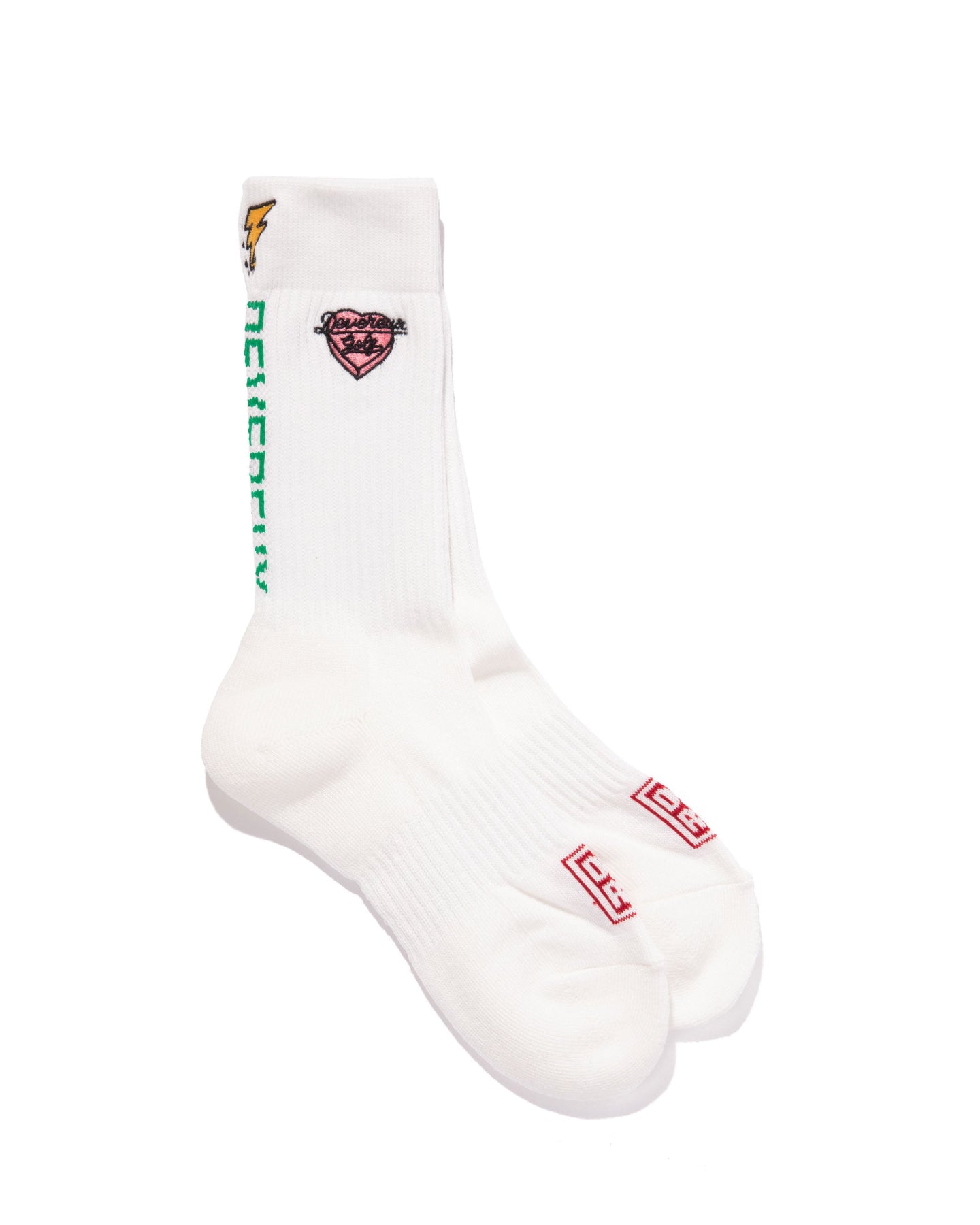 WOMEN Back Logo Regular Socks 763572870-WHITE/AQUA