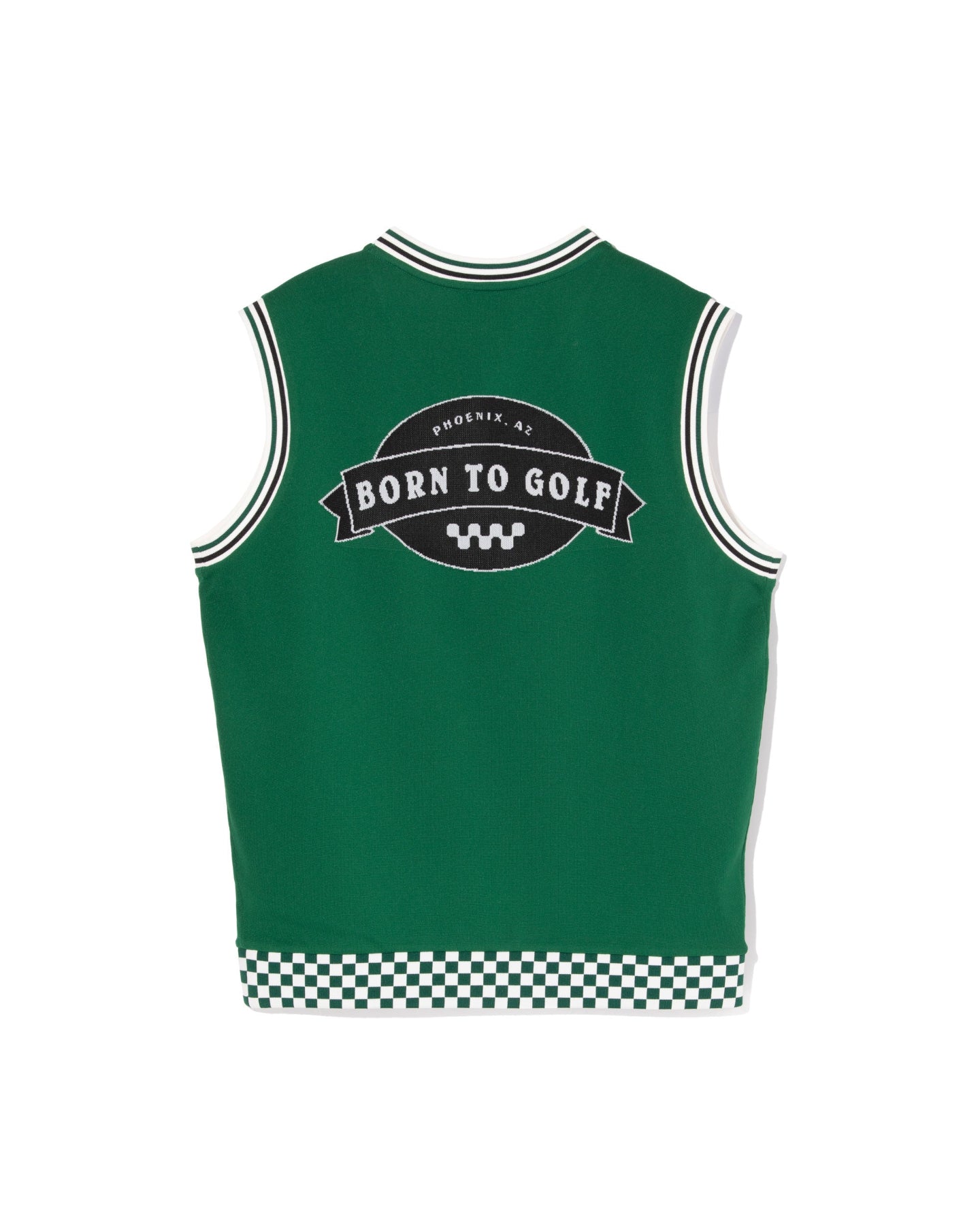 Born to Golf チェッカーリブニットベスト 763572701-GREEN