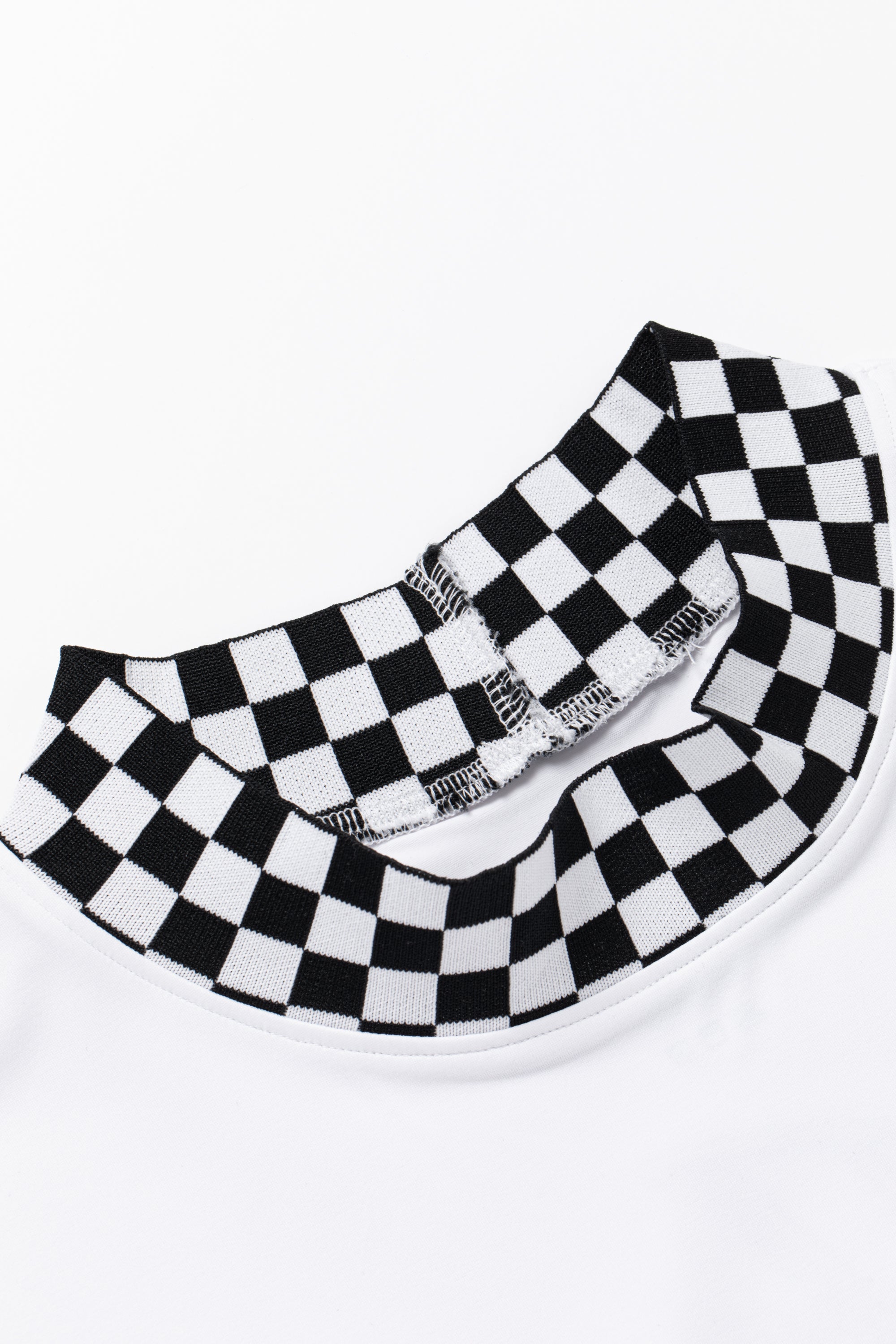 More TripチェッカーリブモックTEE 763572019-WHITE