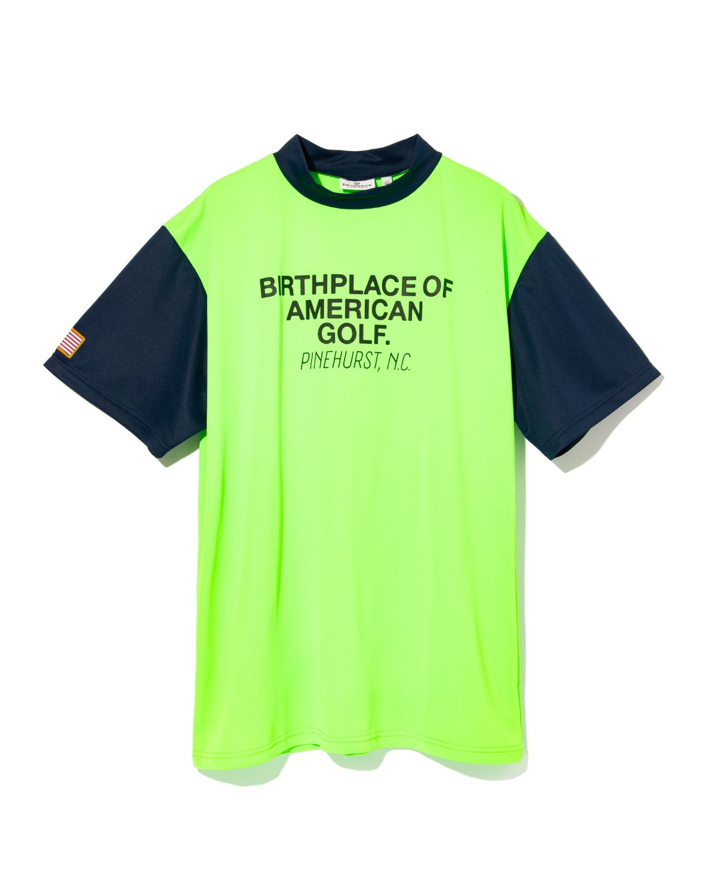 US Fly EagleモックネックTEE 763572013 GREEN×NAVY
