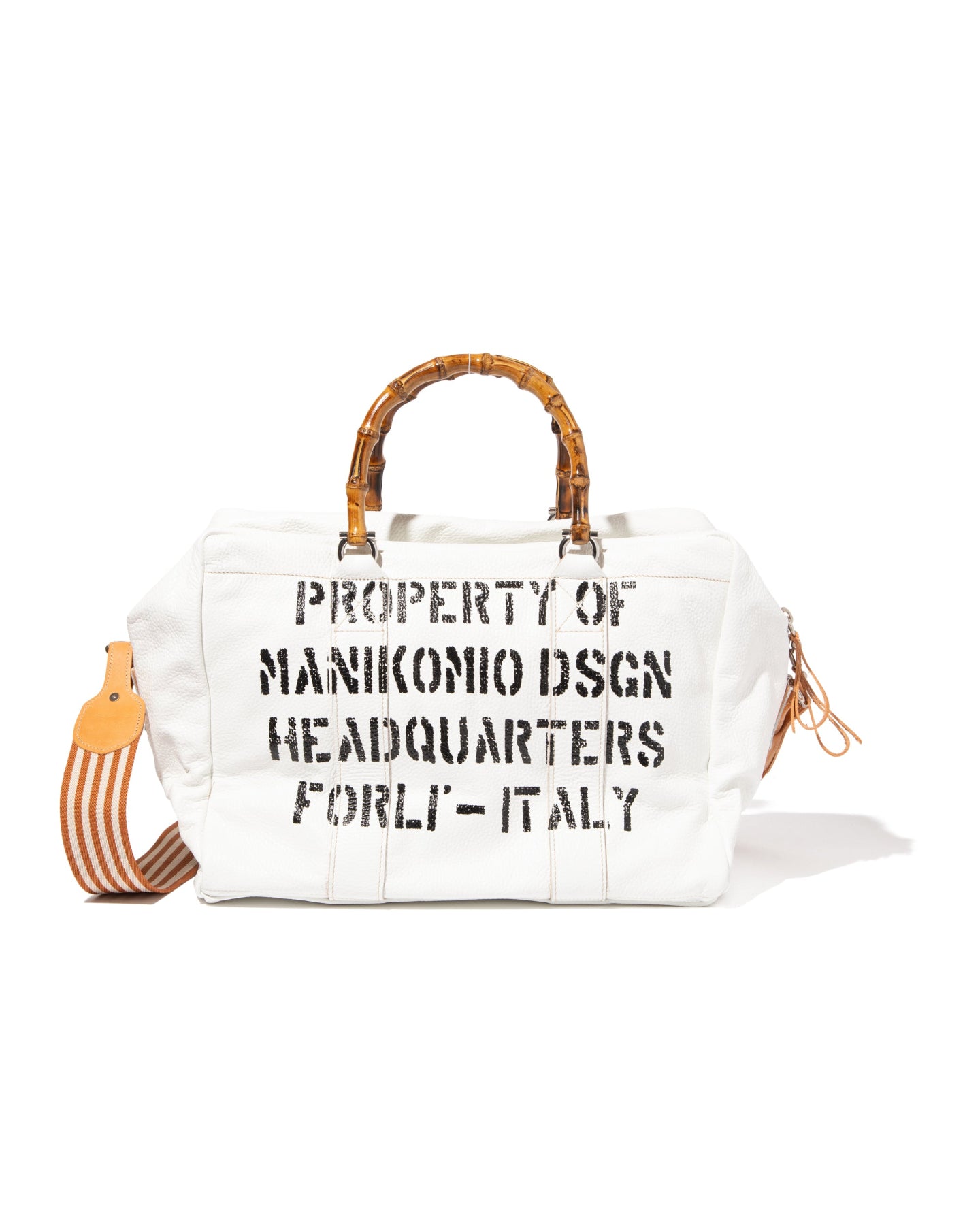 【DEVEREUX × MANIKOMIO】 38 bamboo leather aviators kit bag 763572830 WHITE