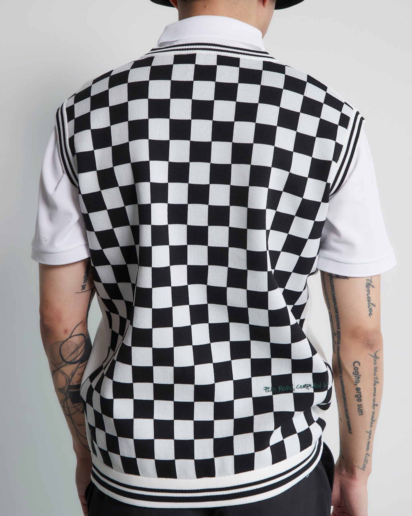 Café Racer Checker Vest 763472705-WHITE