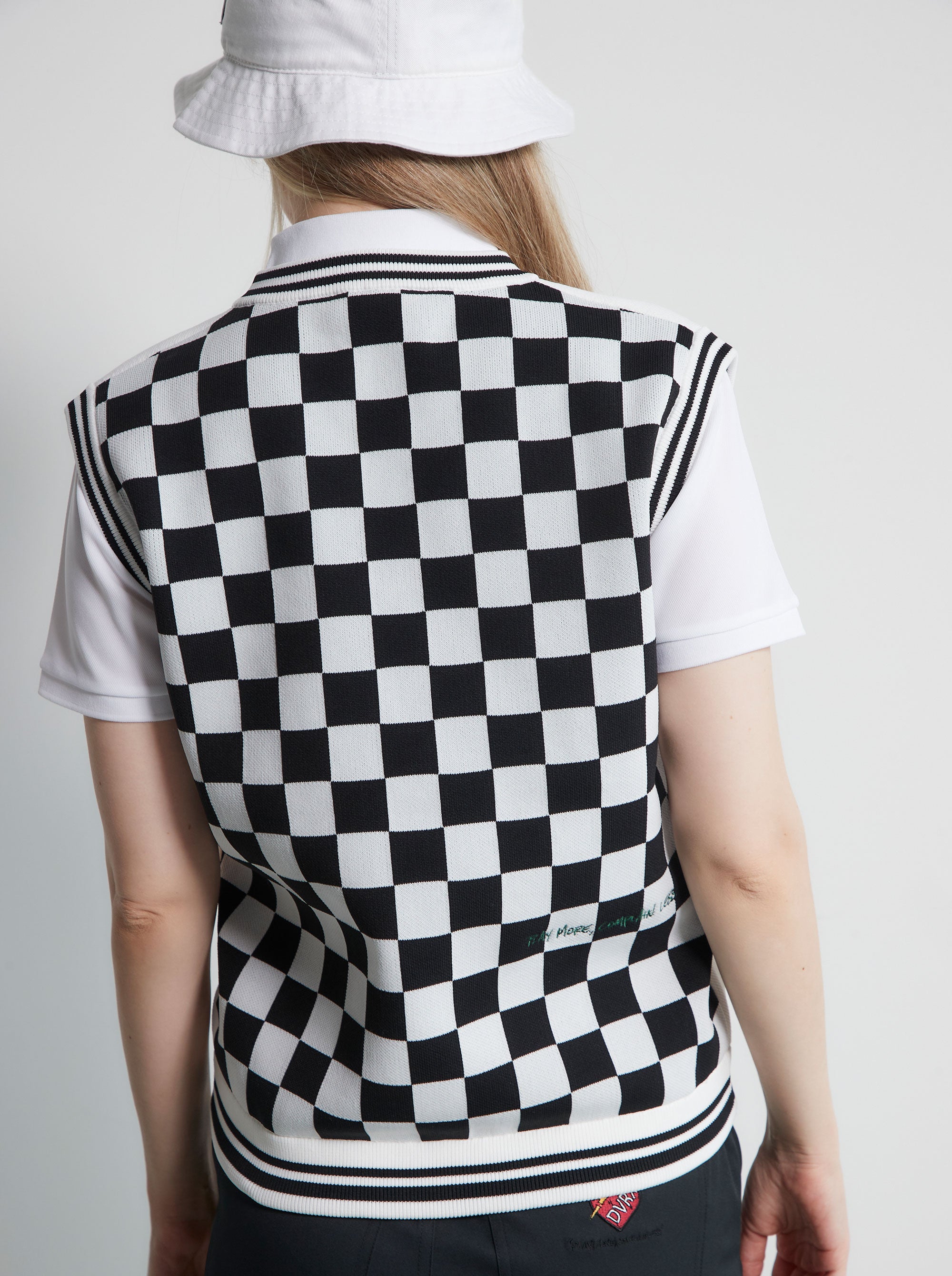 WOMEN Café Racer Checker Vest 763472775 WHITE×BLACK