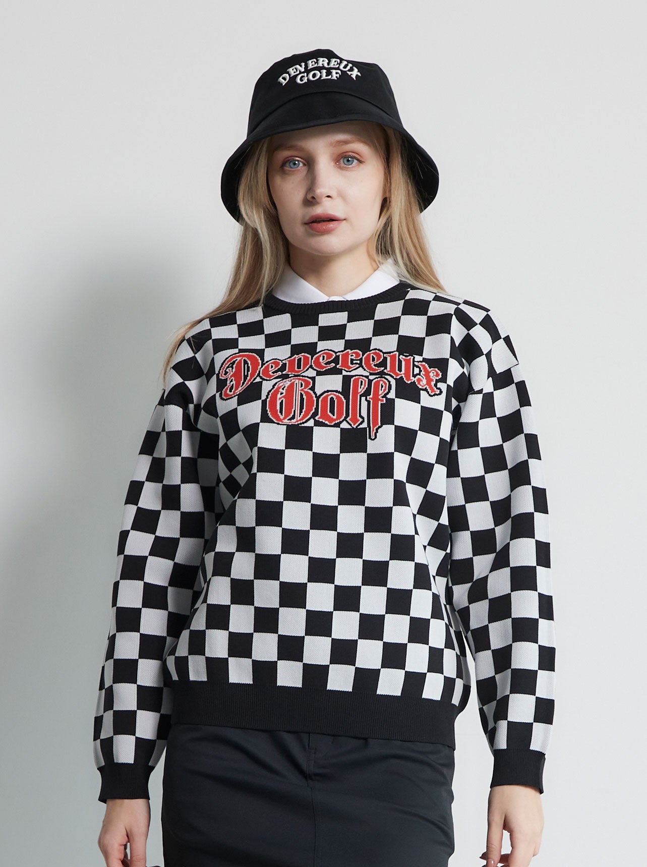 WOMENS Café Racer Checker Knit 763472773-BLACK