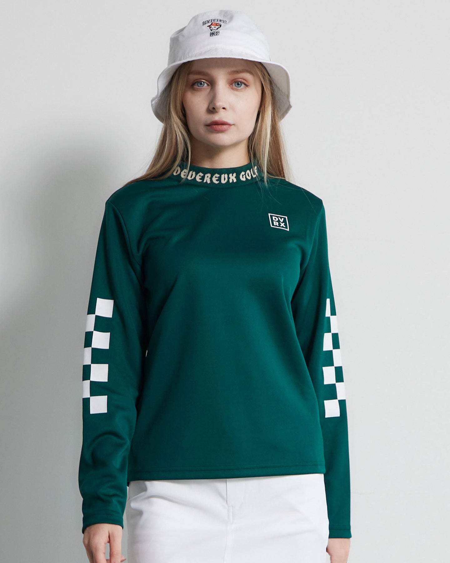 WOMEN ジャガードロゴモックL/S 763472078 DUCK GREEN