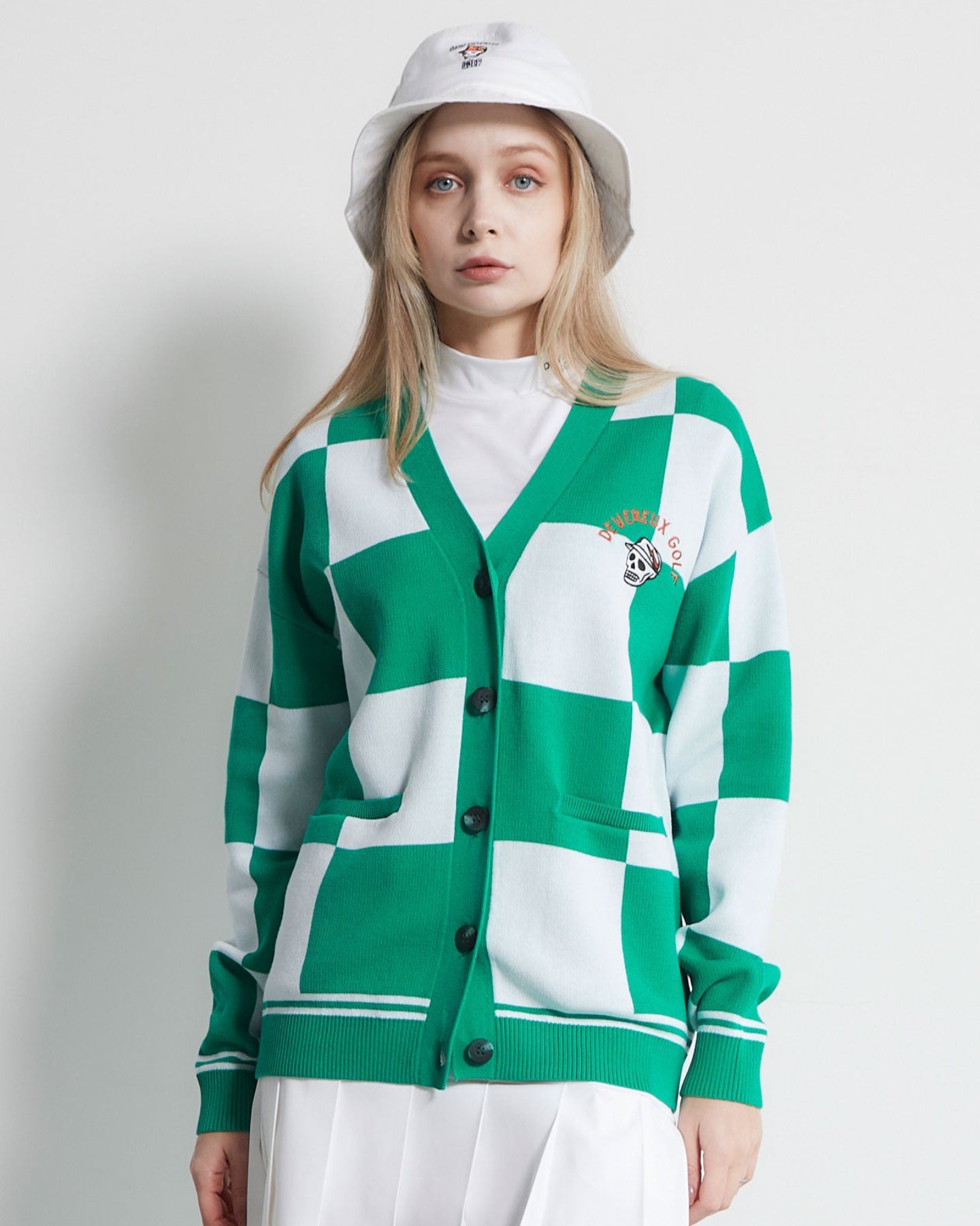 WOMEN Cotton Checked Cardigan 763472774 GREEN