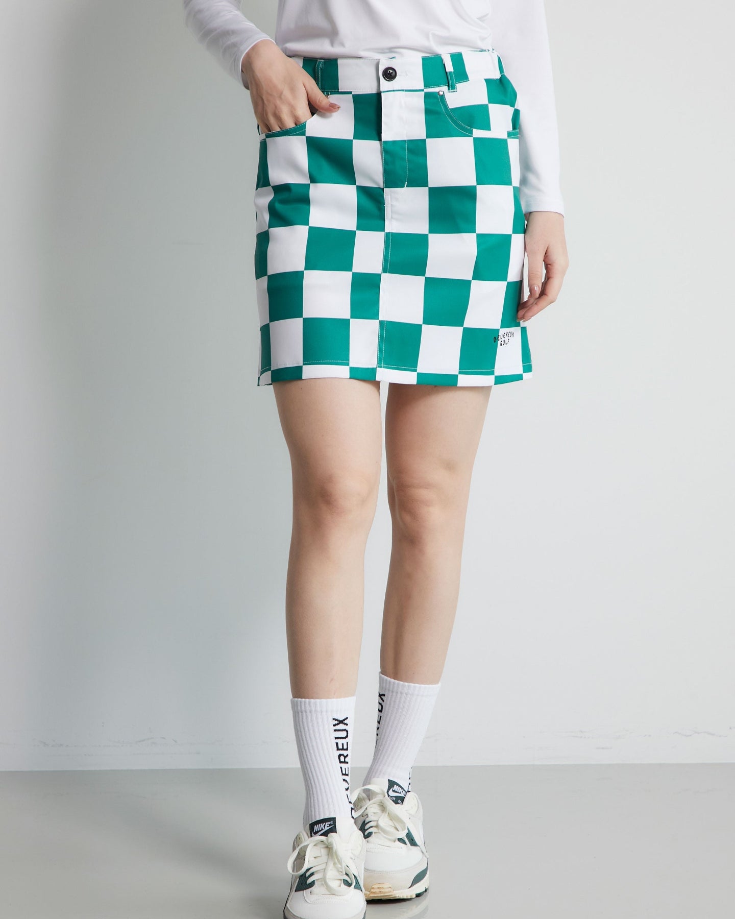 WOMEN Drop Kick Checked Skirt 763472480 GREEN