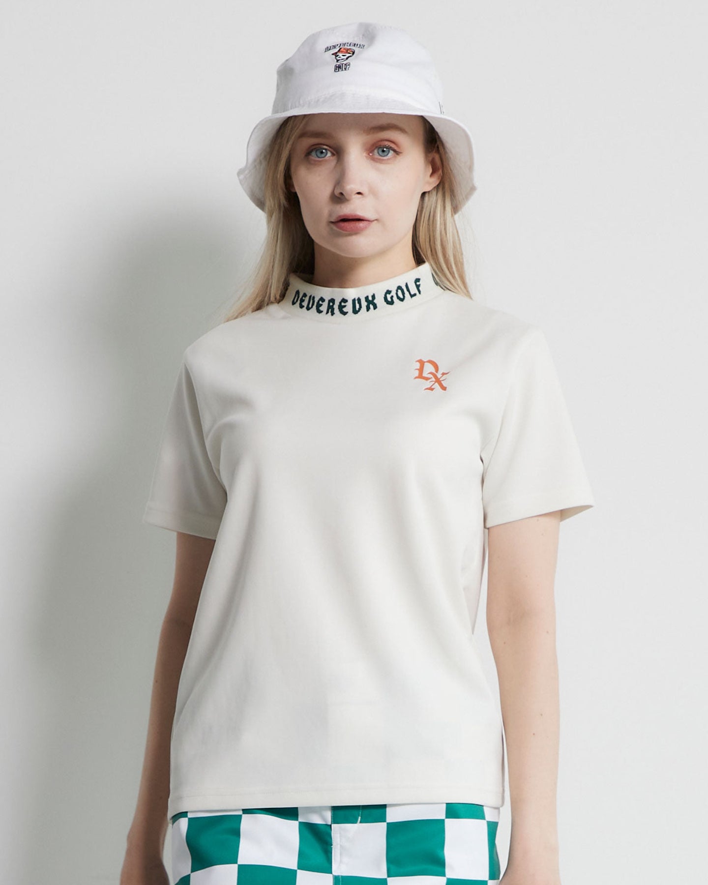 WOMEN ジャガードロゴモックS/S 763472079-WHITE