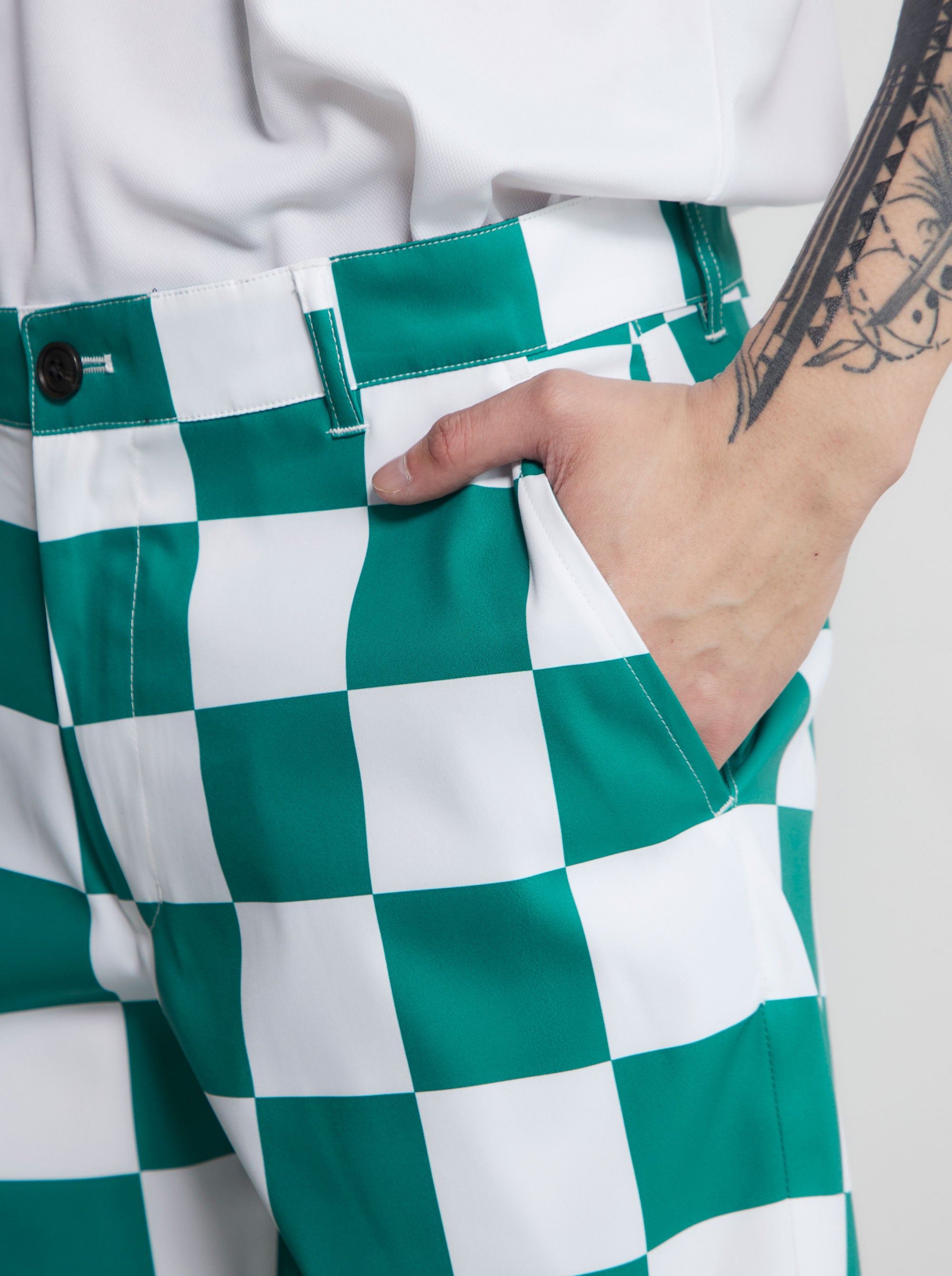 Drop Kick Checked Shorts 763472416-GREEN