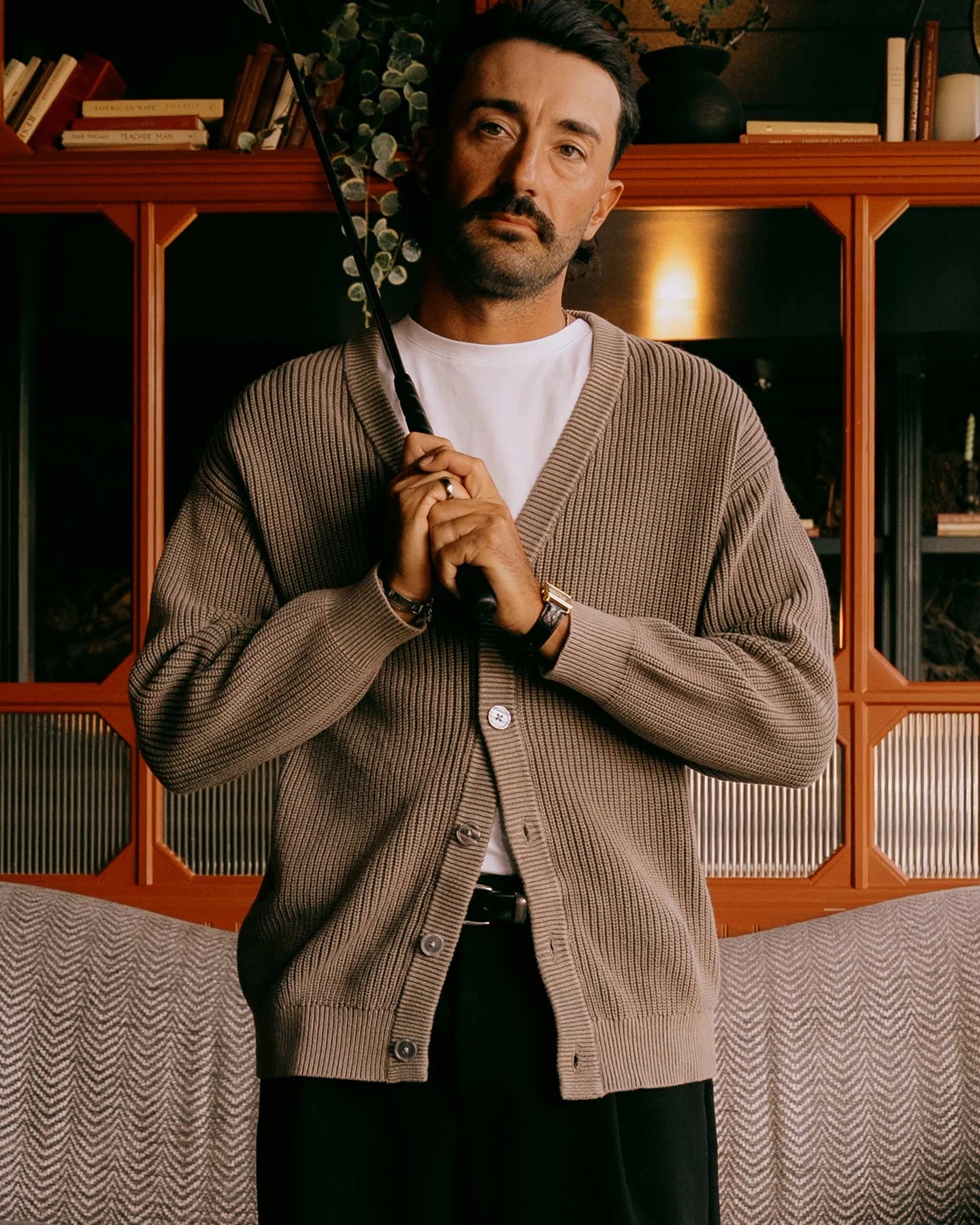 Fisherman Cardigan 075362602-BROWN