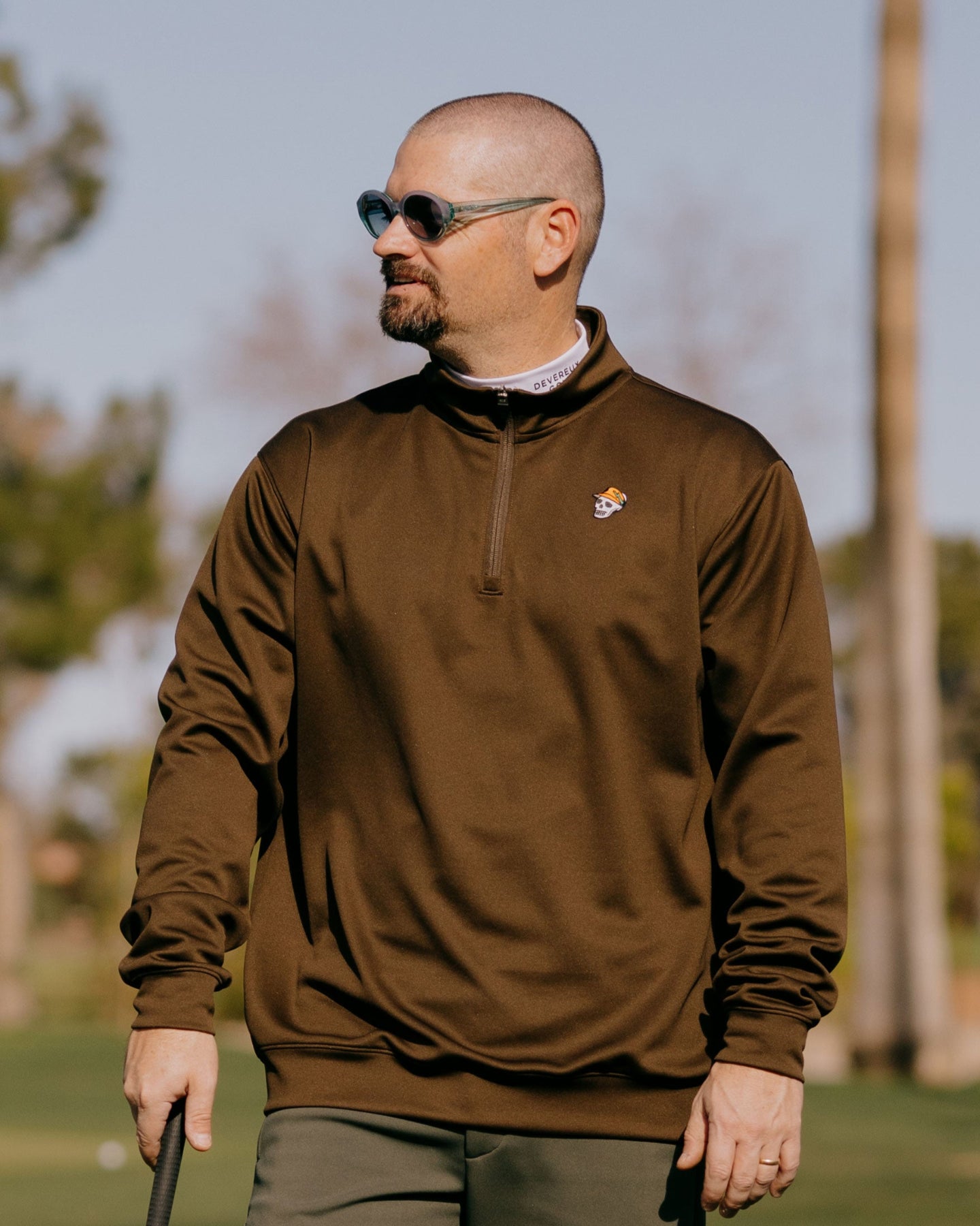 ハーフジップPO 763472019-D/BROWN