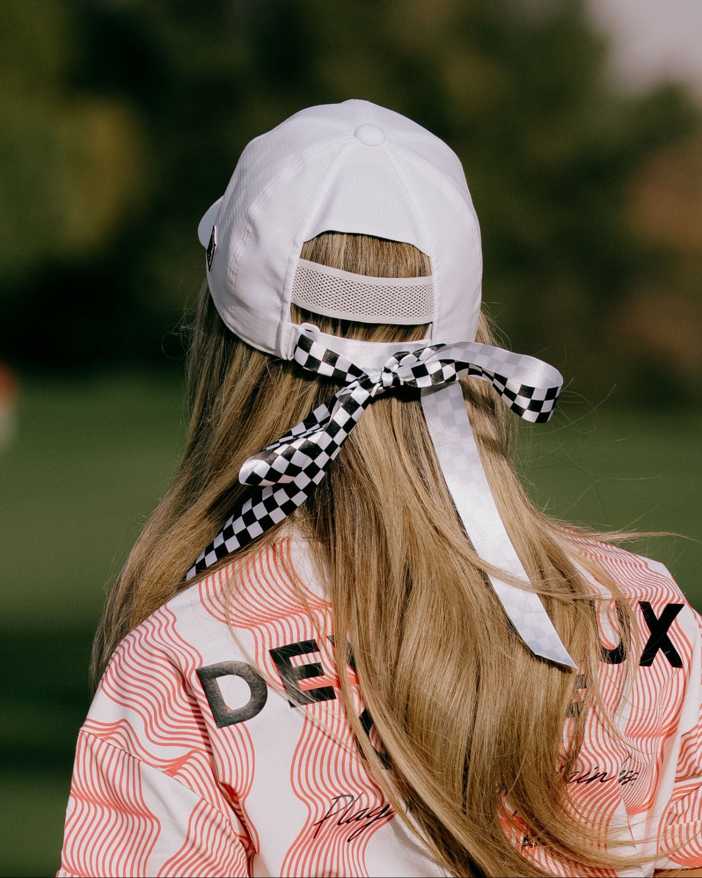 WOMEN Dot Air Basic Checker Ribbon Hat 763572805-WHITE