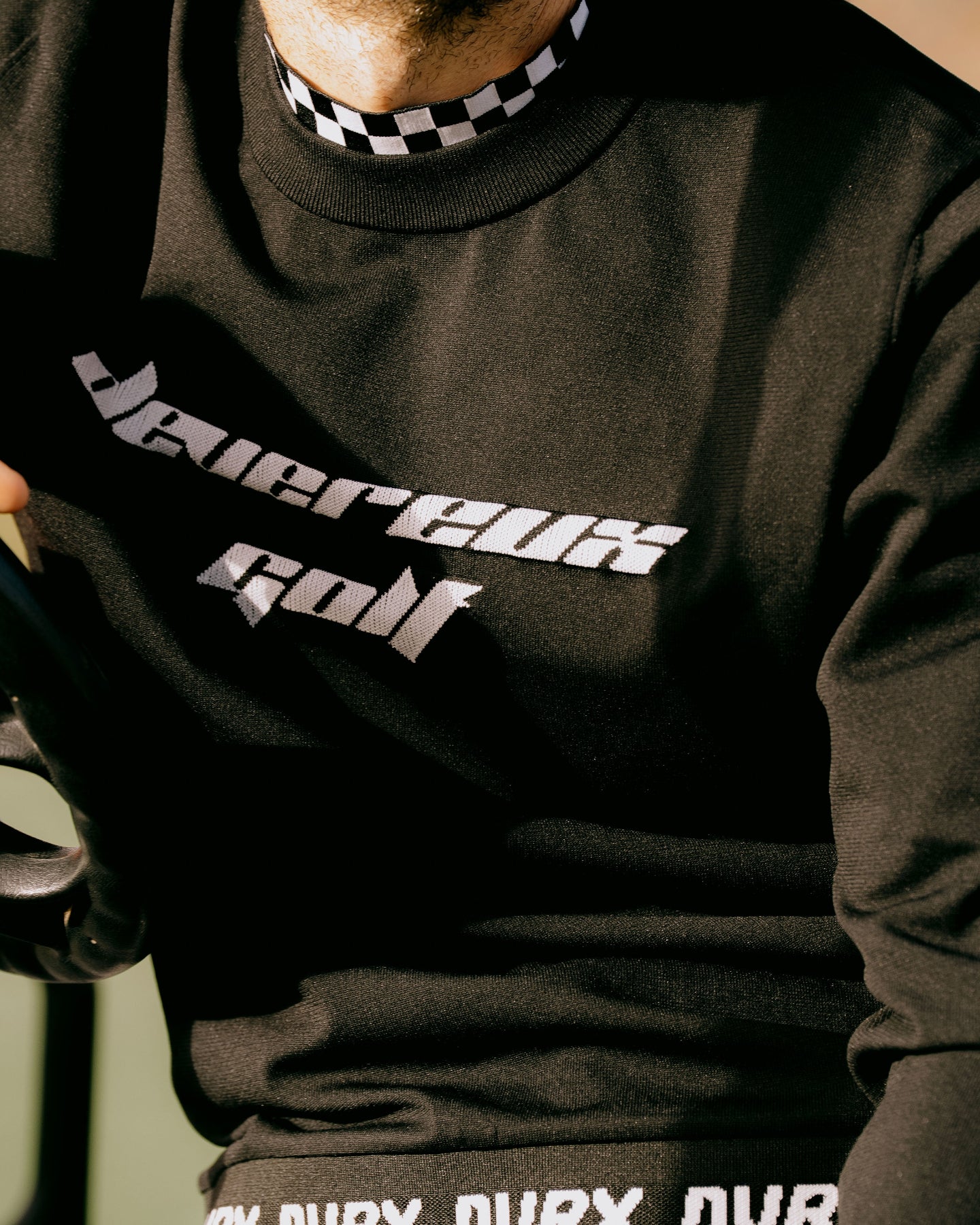 Born to Golf チェッカーリブニットプルオーバー 763572702-BLACK