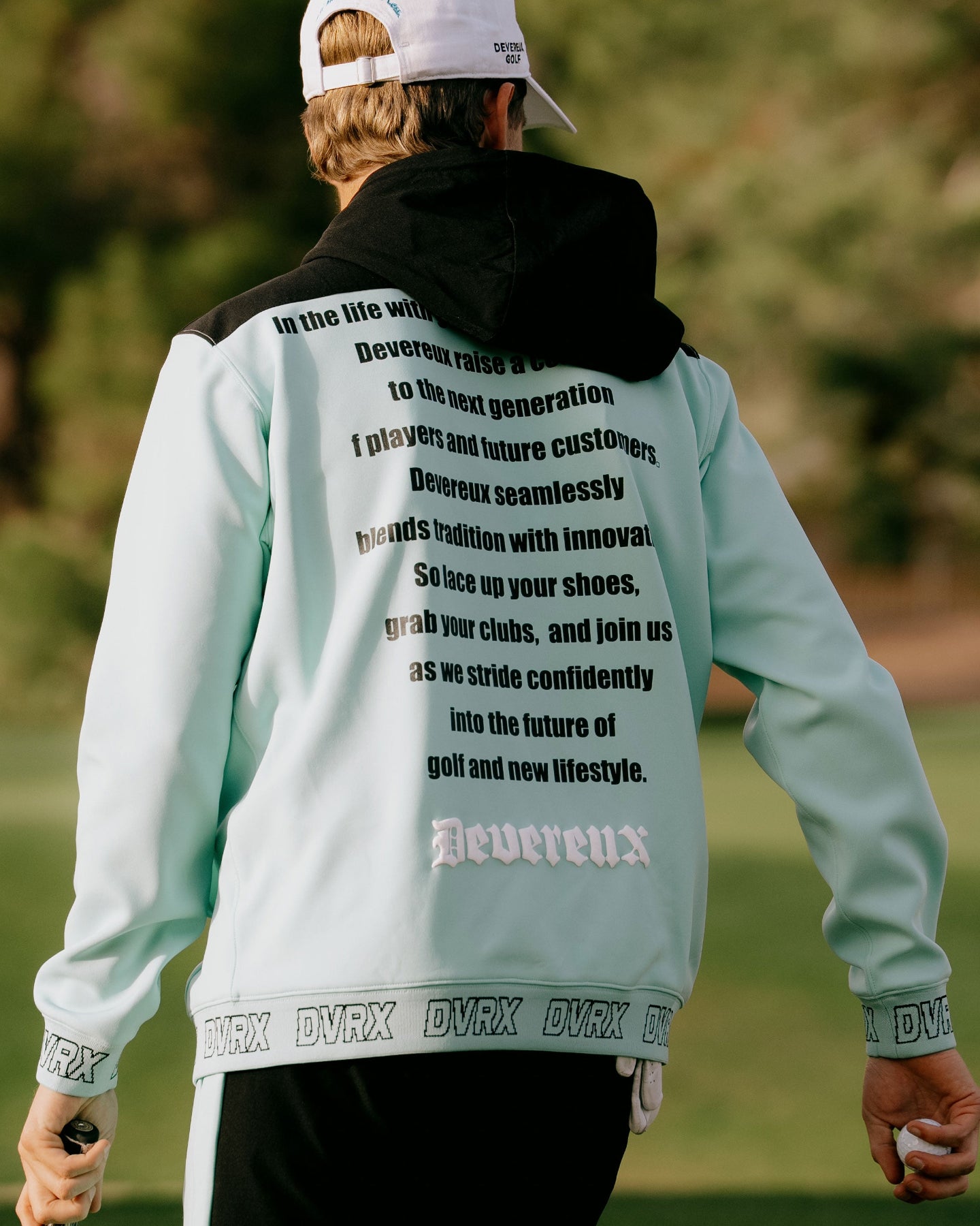 DEVEREUX テリングアクアZIPフーディー 763572111-AQUA