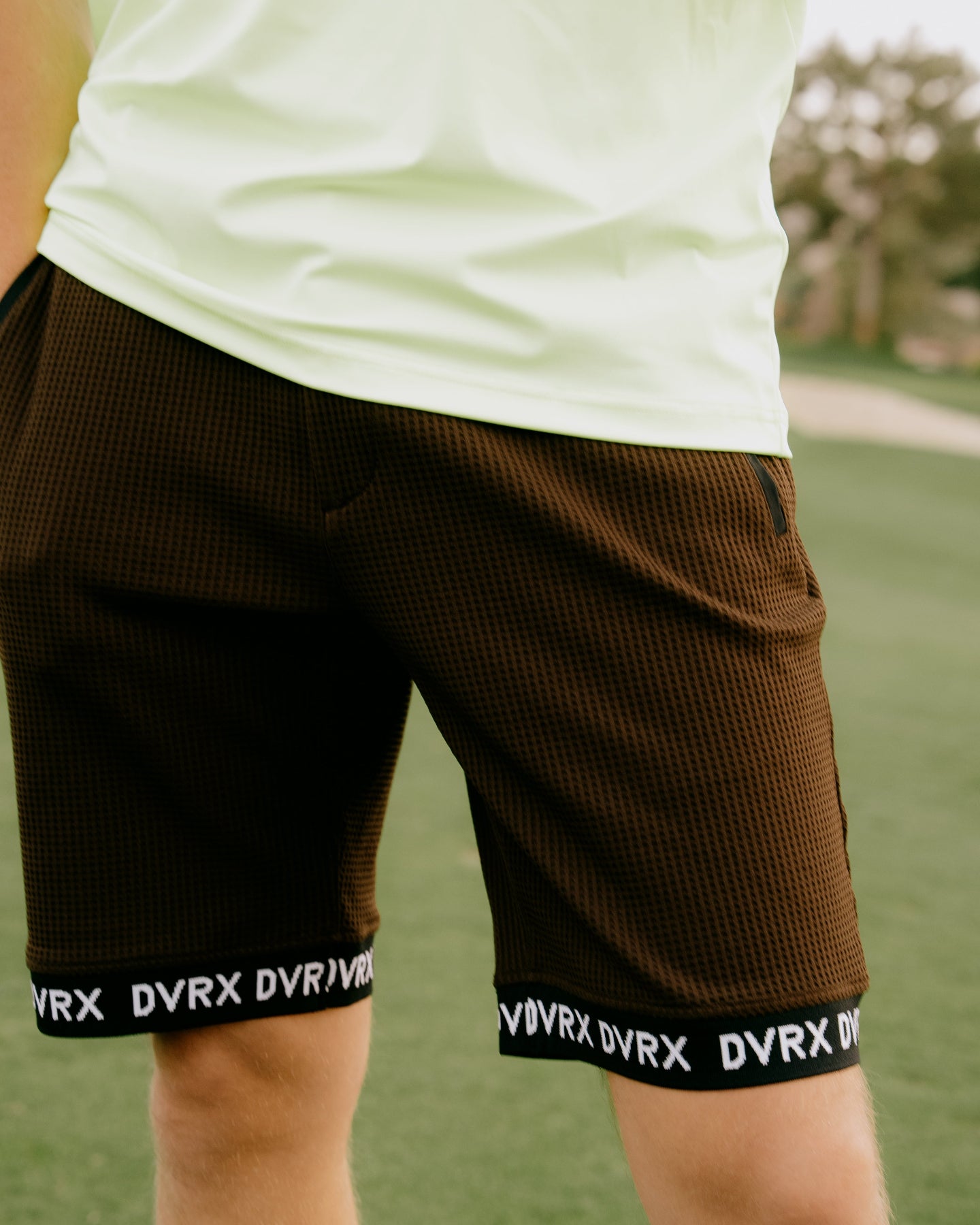 Southern Drawワッフルロゴテープショーツ 763572407-BROWN