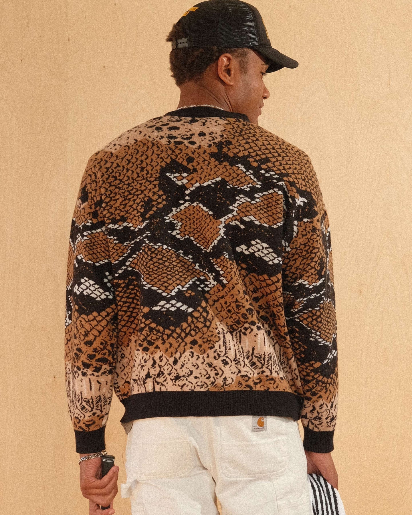 Rattlesnake Cardigan 763434702-BROWN