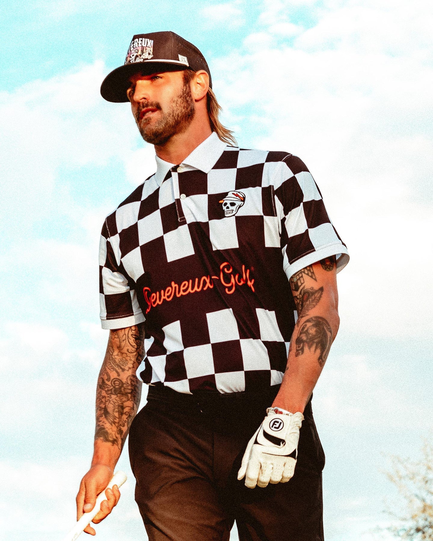 Checked Polo SS 763432014-WHITE/BLACK
