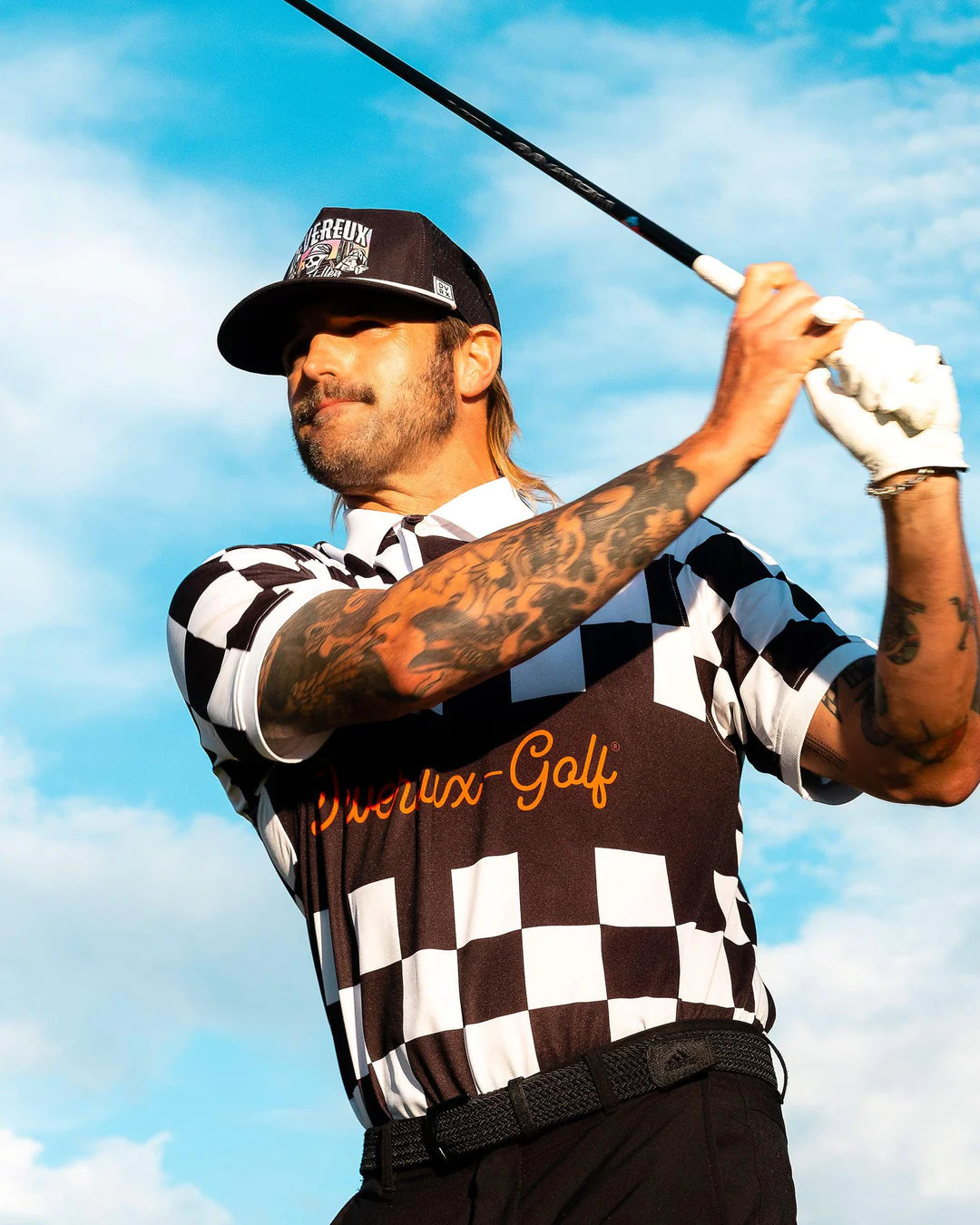 Checked Polo SS 763432014-WHITE/BLACK