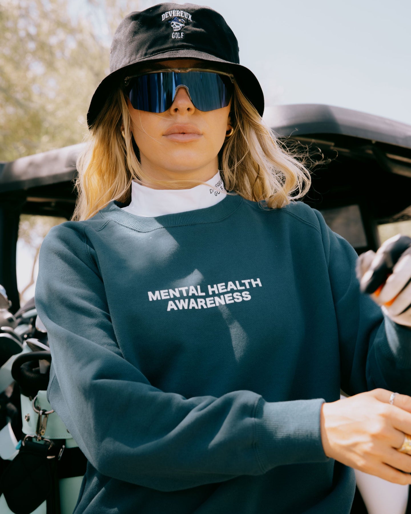 WOMEN Golf is My Therapy アスレジャーCrew 763474079-D/BLUE