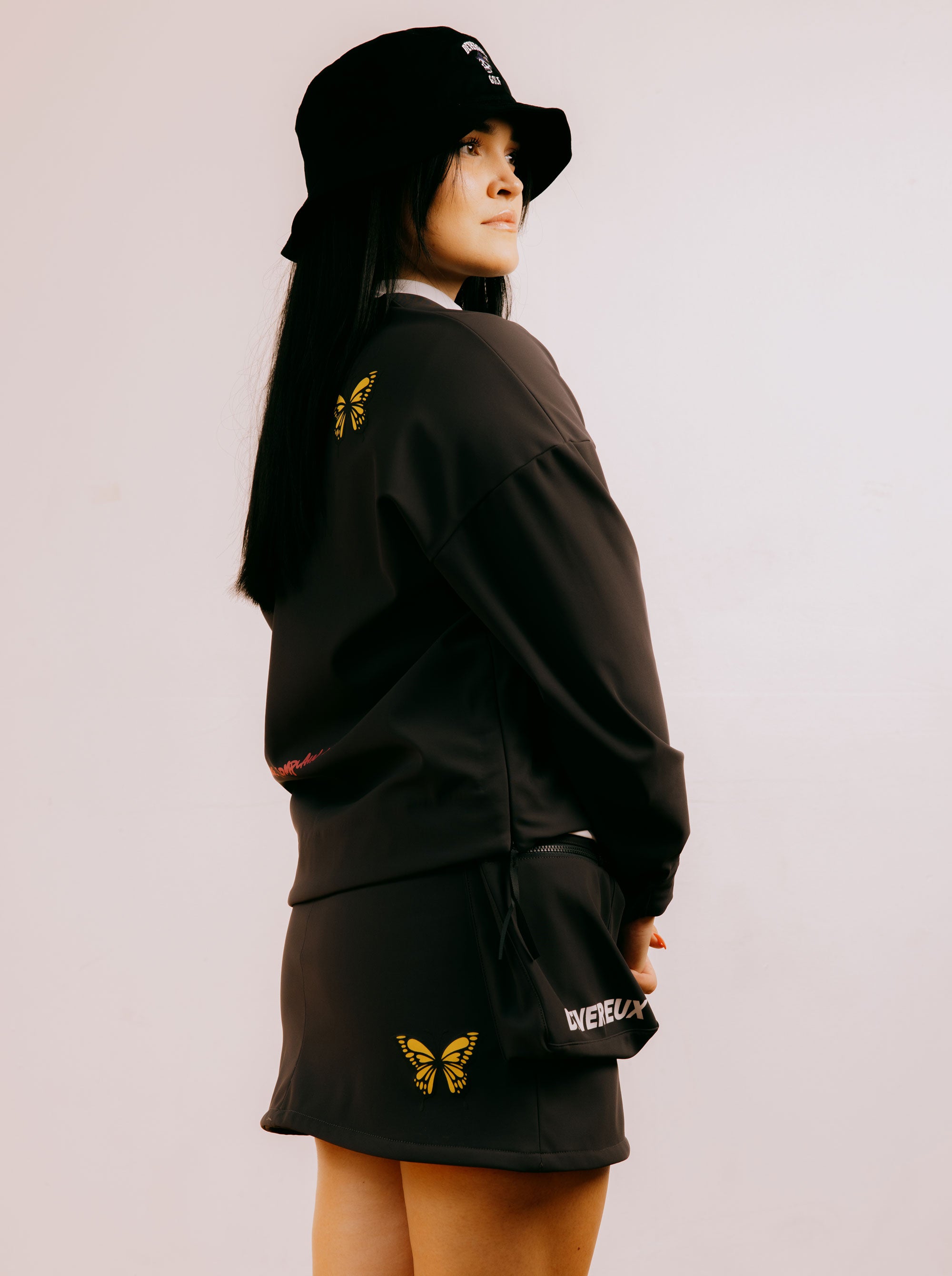 WOMEN 三層フリースオフショルダープルオーバー 763474083-CHARCOAL