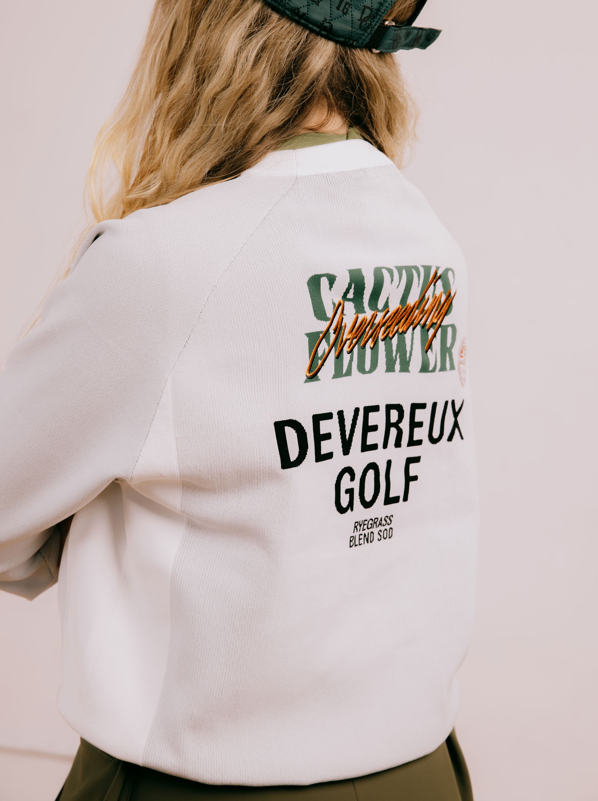 WOMEN 16G TURF MGMT Raglan Knit 7 Crewneck 763474773-WHITE