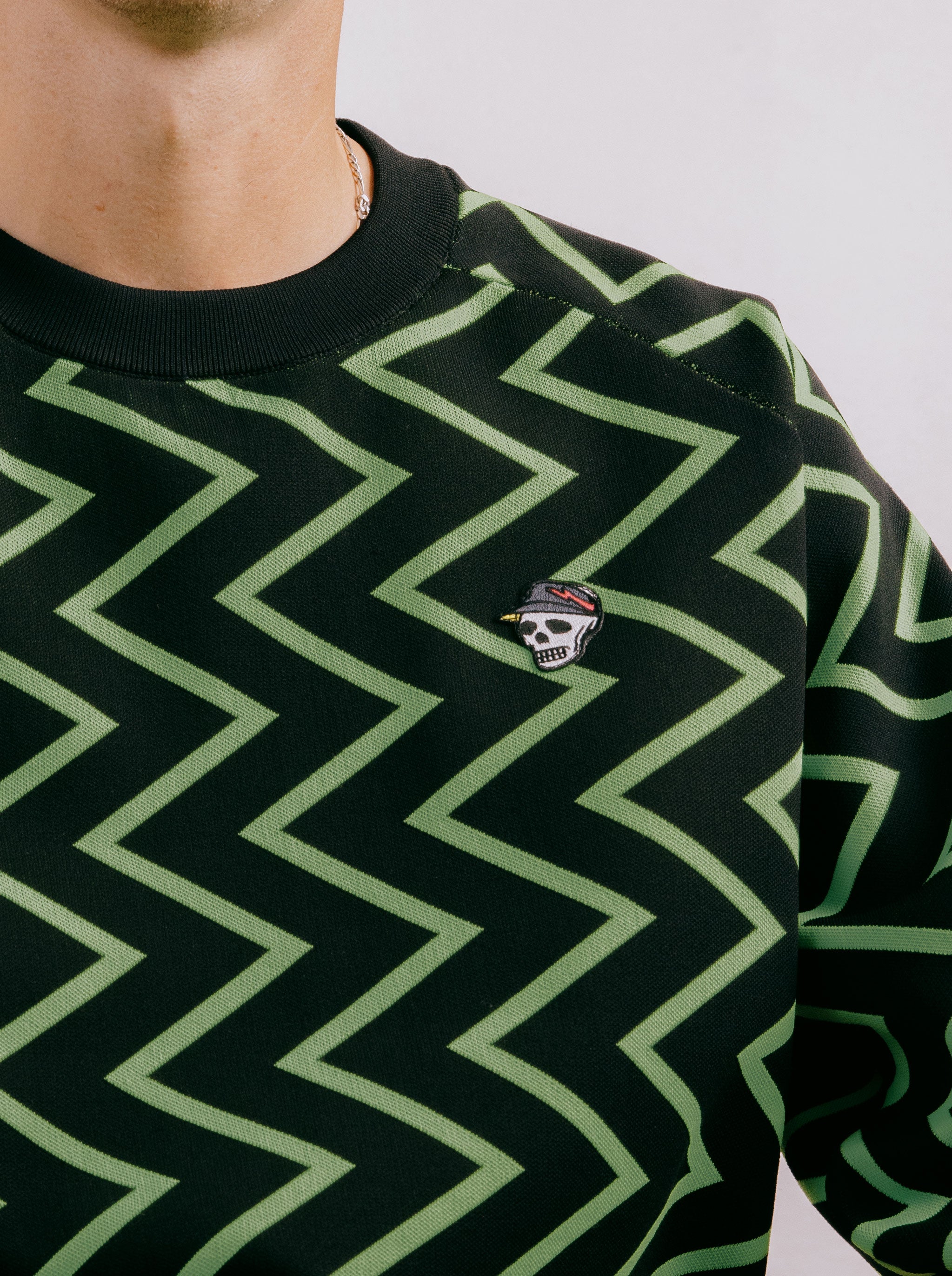 16G Goblin Lining Knit Crew Neck 763474706-GREEN