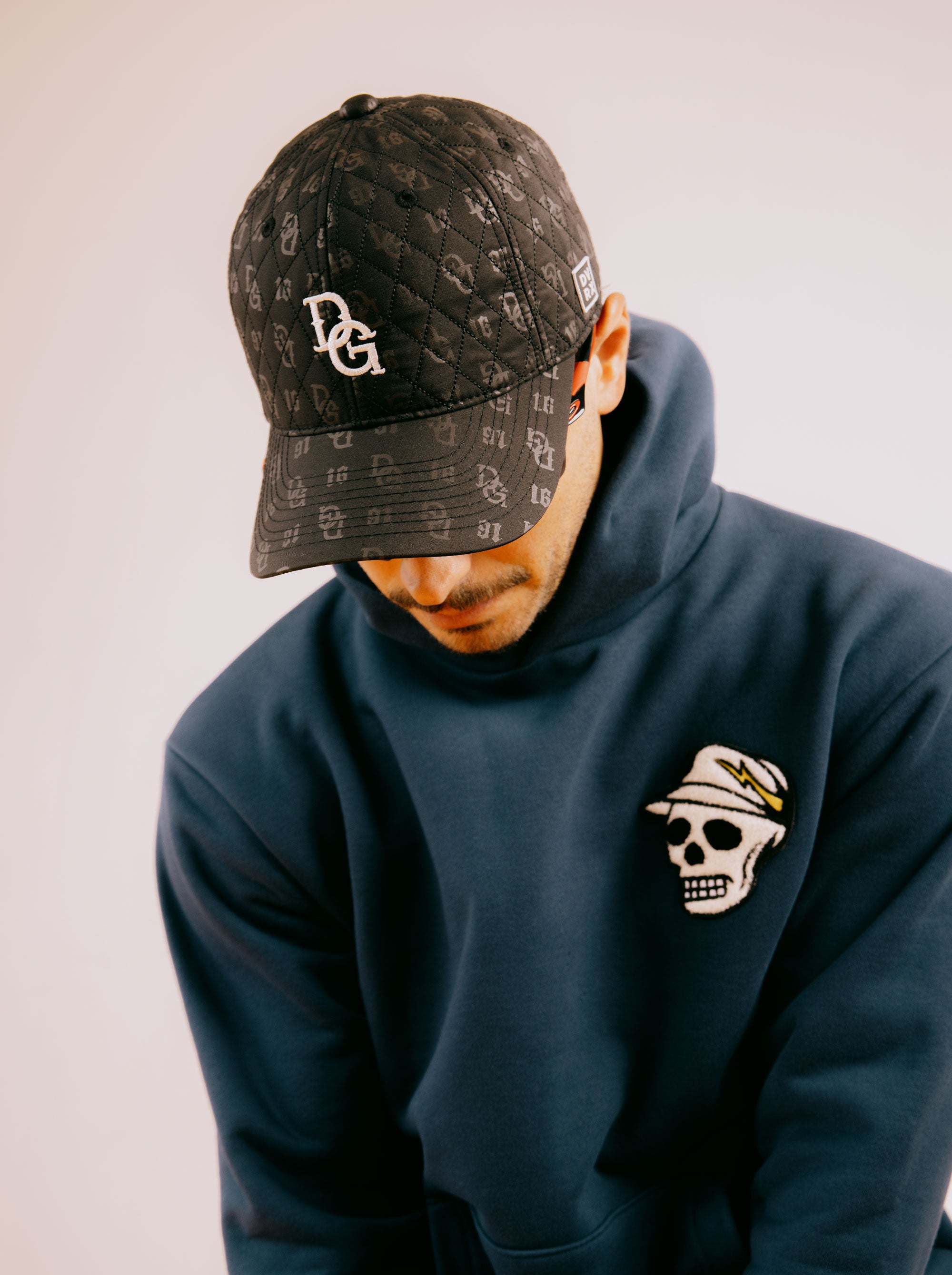 Icon SkullパッチHoodie 763474018-D/BLUE