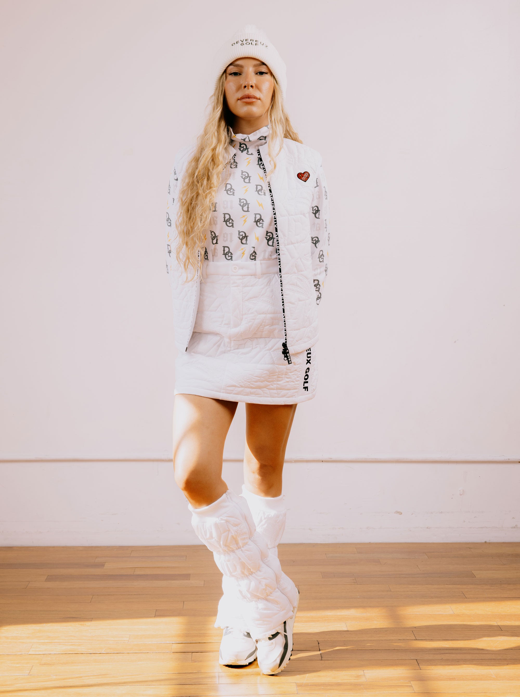 WOMEN DVRX中綿キルトFull Zip Vest 763474173-WHITE