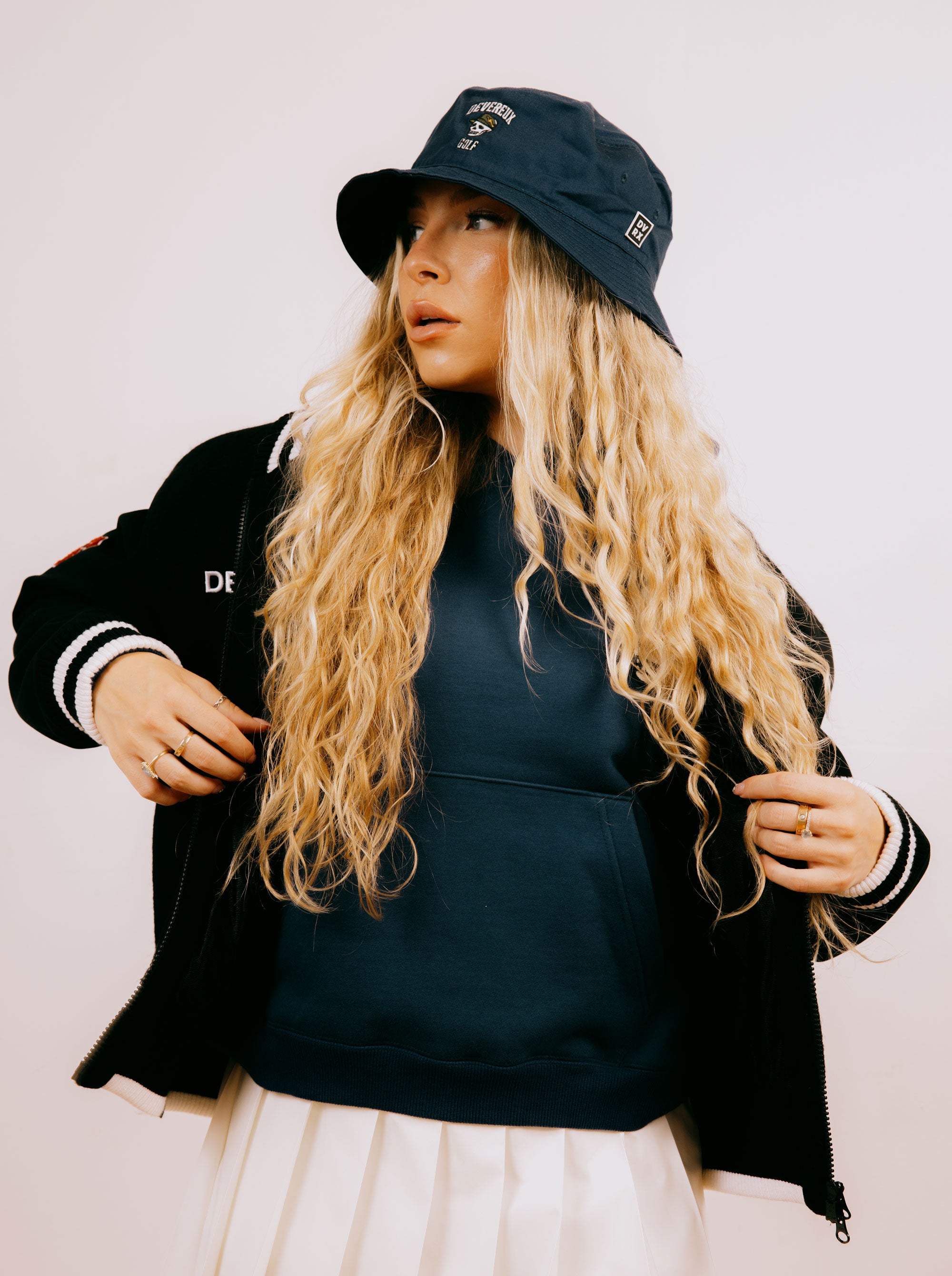 WOMEN Devereux Washed Wool Full Zip JK 763474179-BLACK