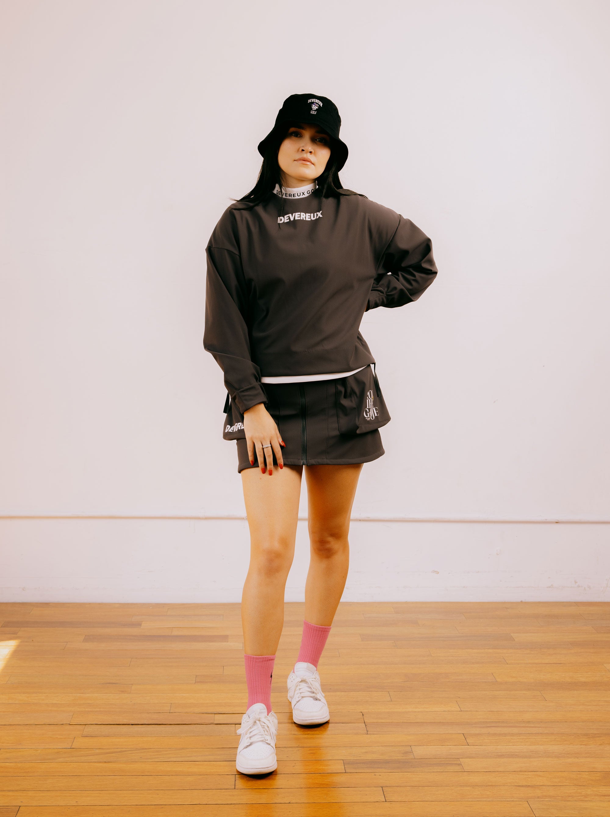 WOMEN 三層フリースオフショルダープルオーバー 763474083-CHARCOAL