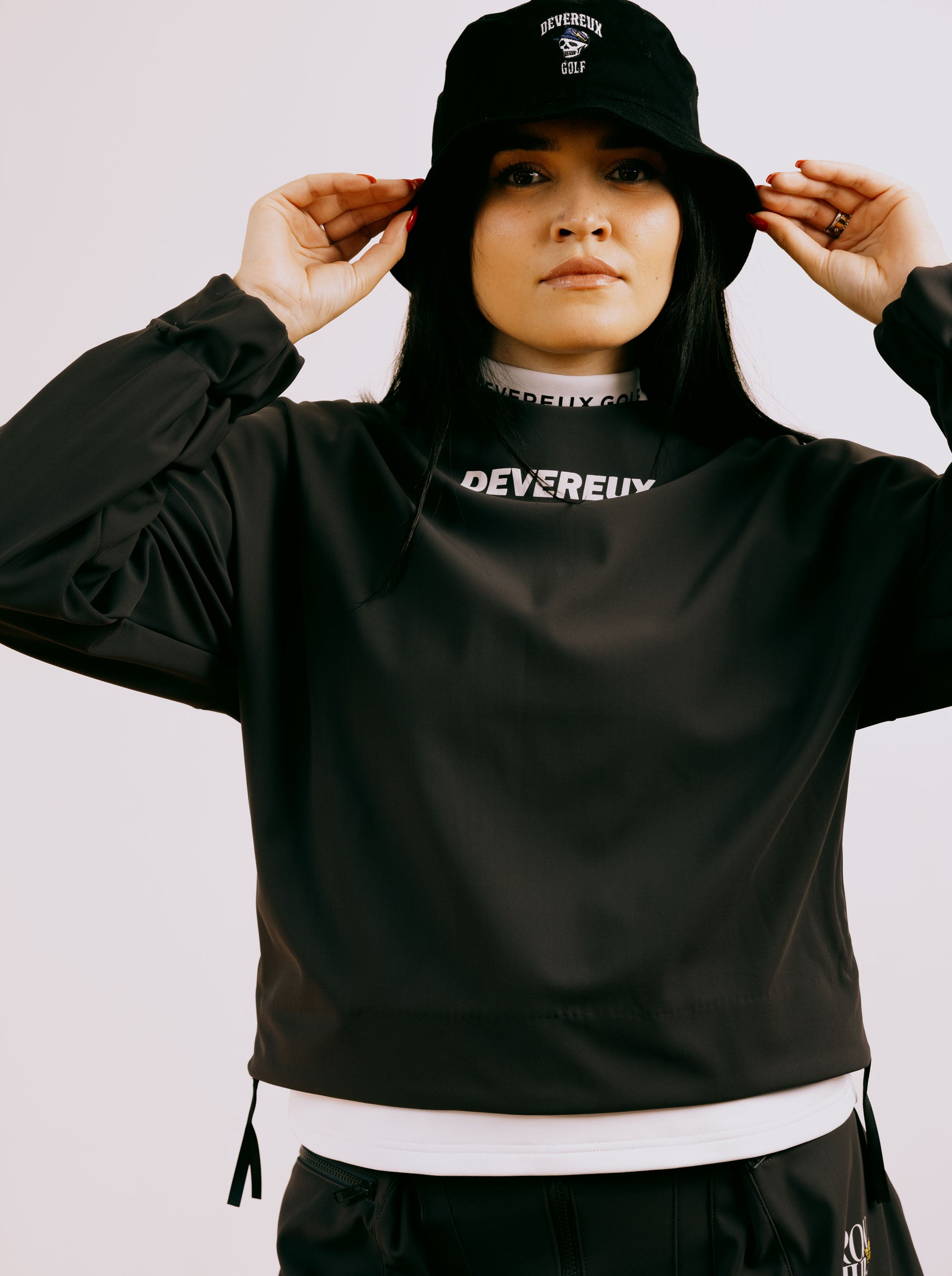 WOMEN 三層フリースオフショルダープルオーバー 763474083-CHARCOAL