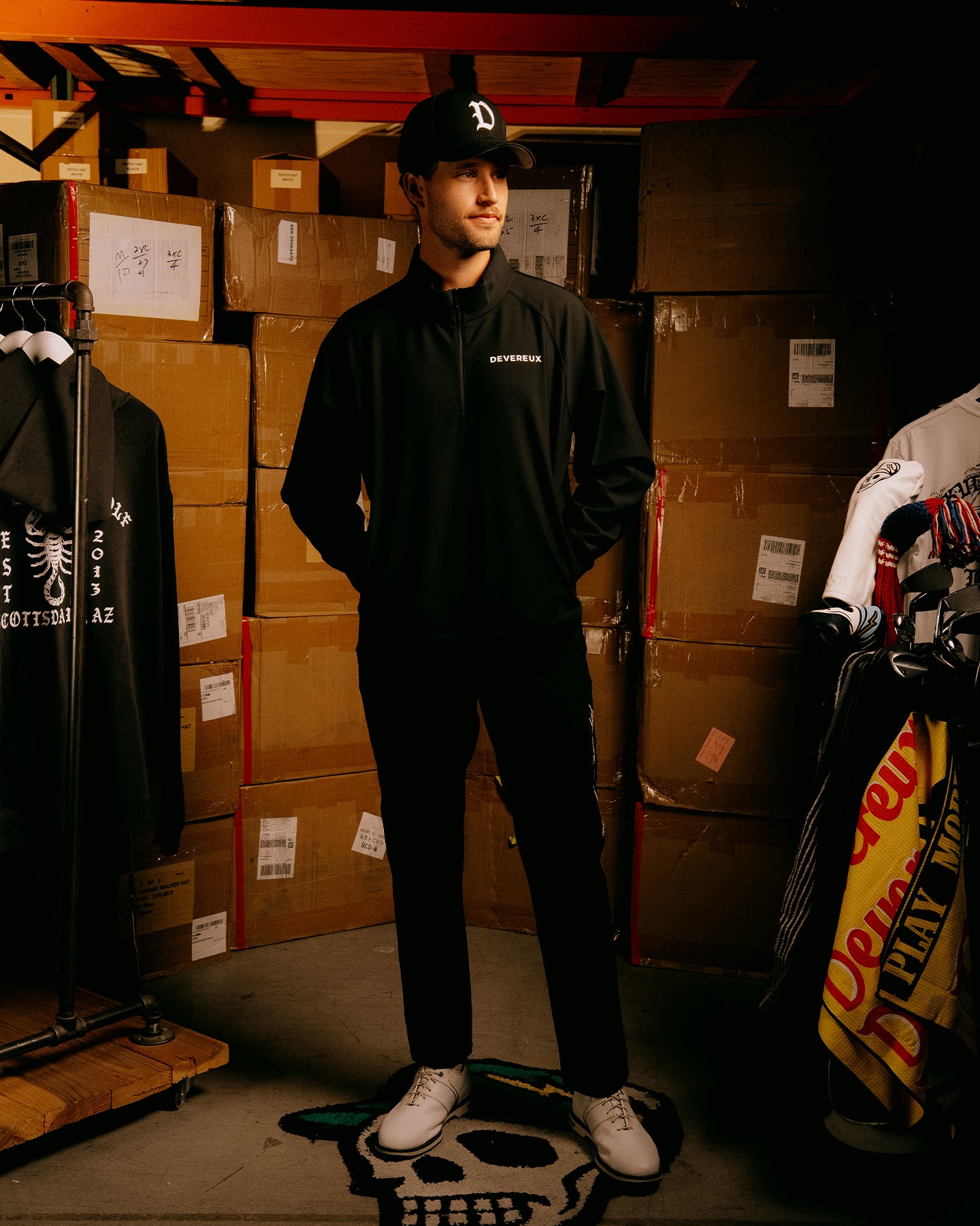 VALLEY 3層フリース ハーフジッププルオーバー 075754026-BLACK