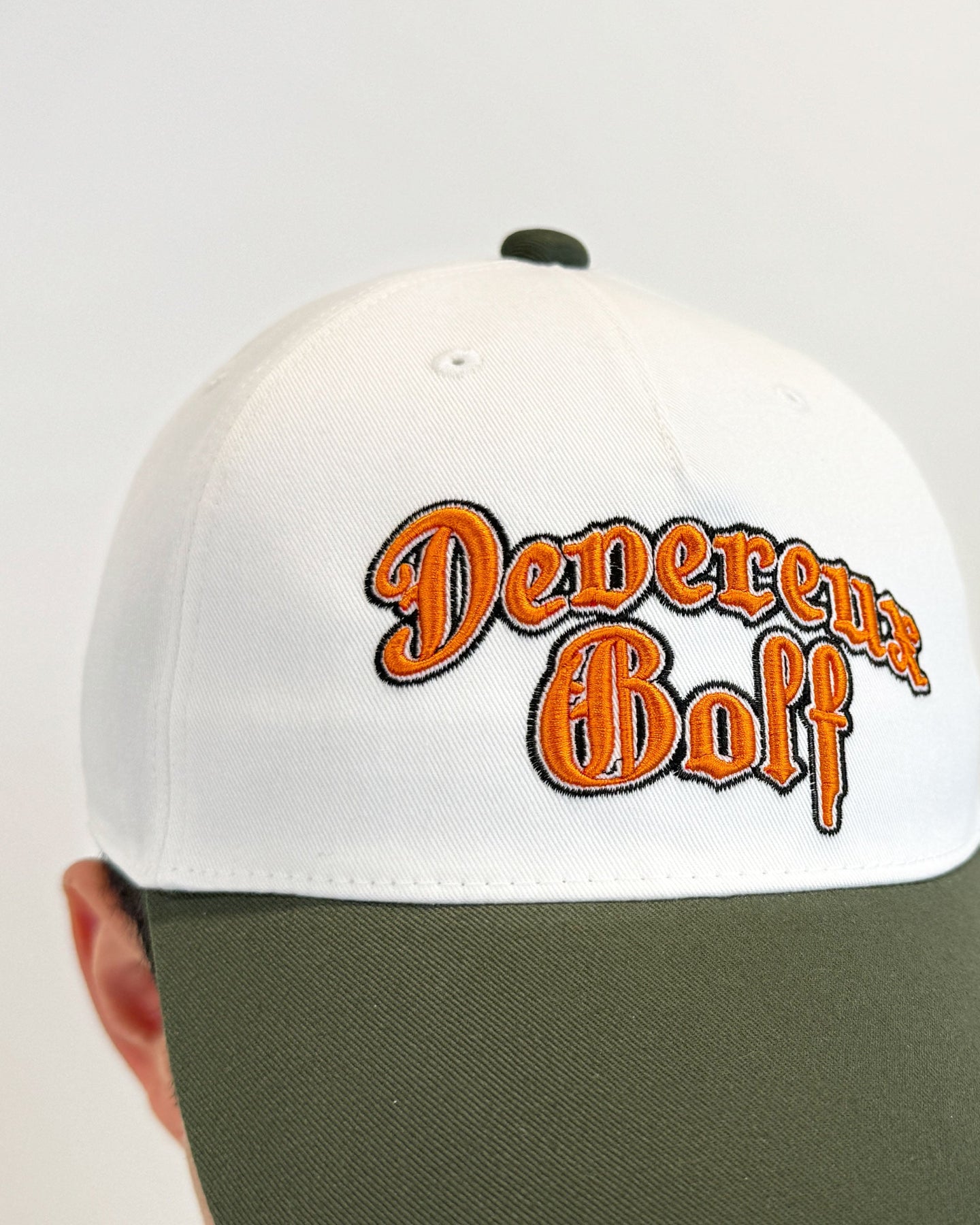 Old English Devereux Golf Hat 763472845-WHITE/KHAKI